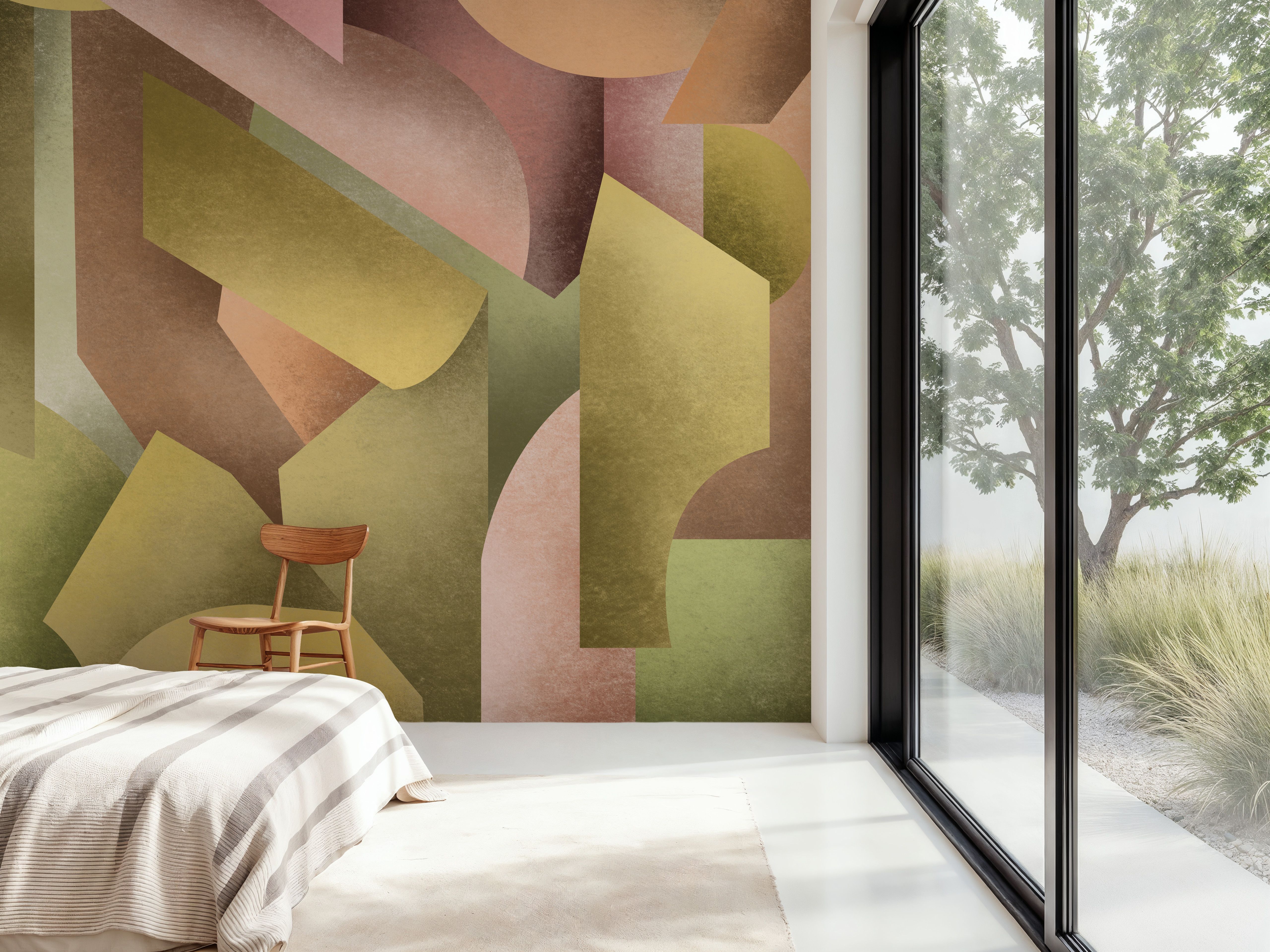 Chalky Geometrica, Spring Green & Rose