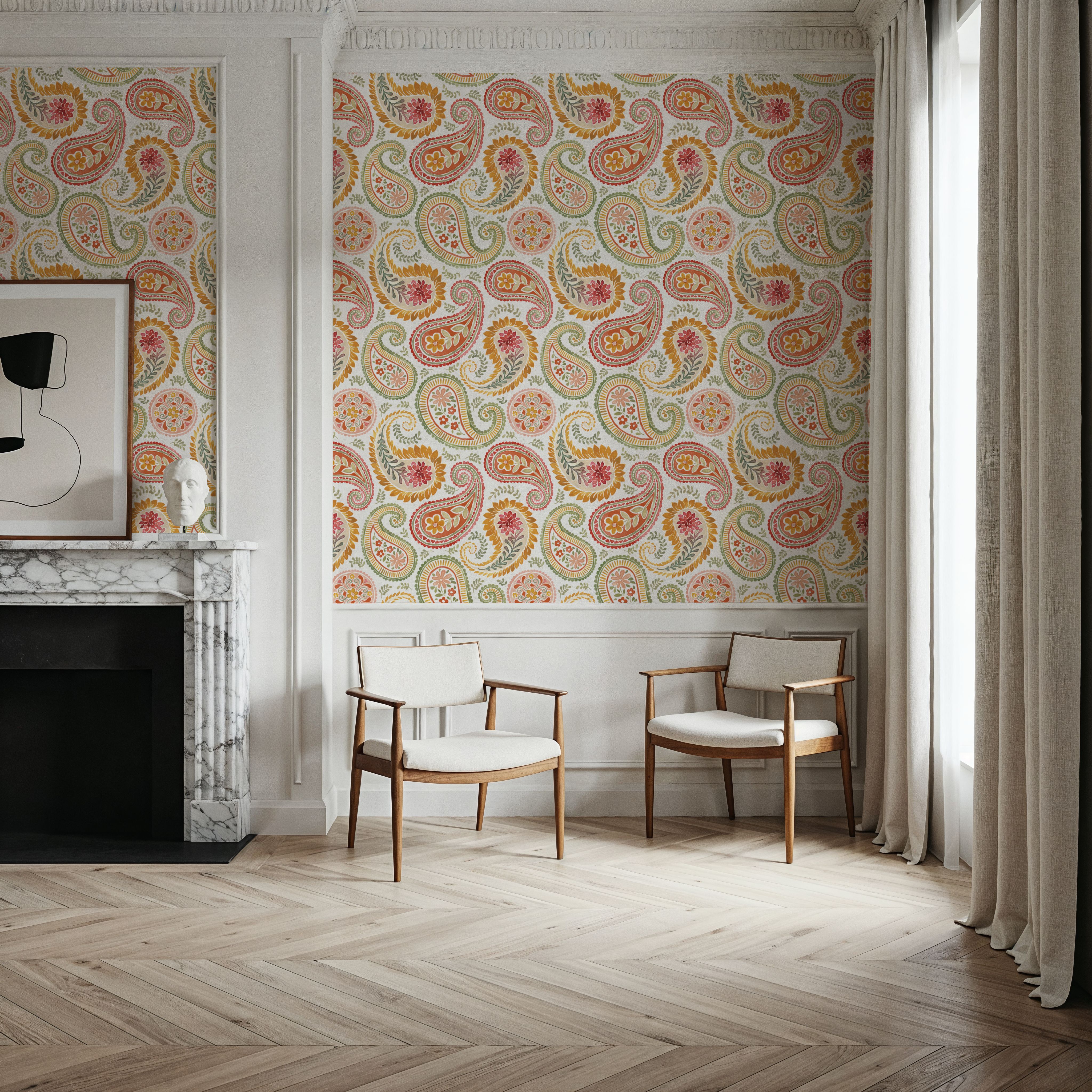 Harvest Paisley White