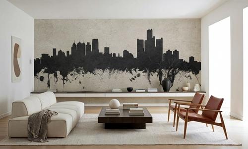 Detroit Michigan Skyline Concrete