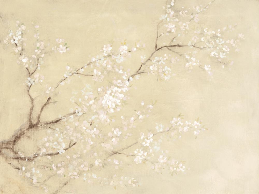 White Cherry Blossoms I Linen
