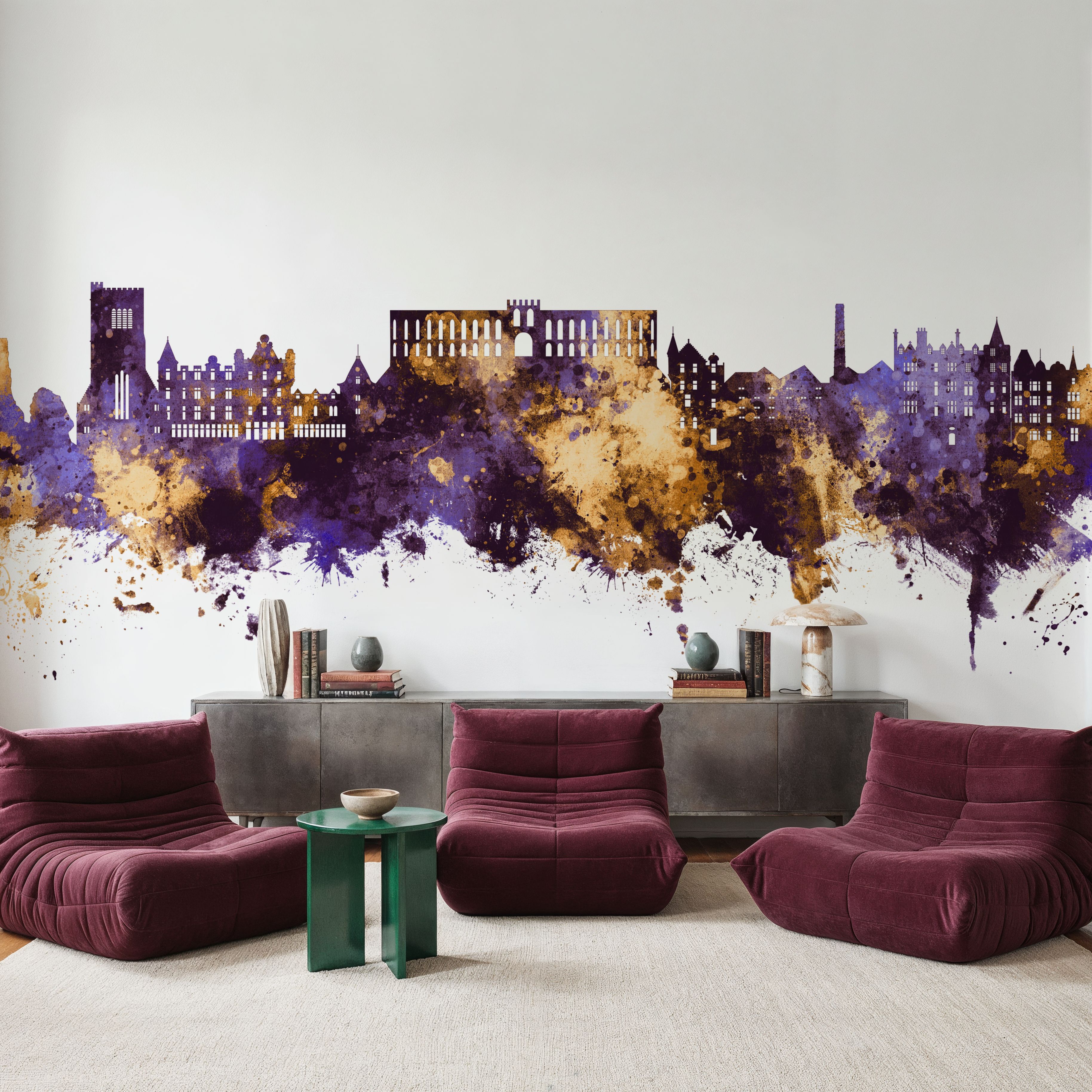 Oban Scotland Skyline Purple & Gold