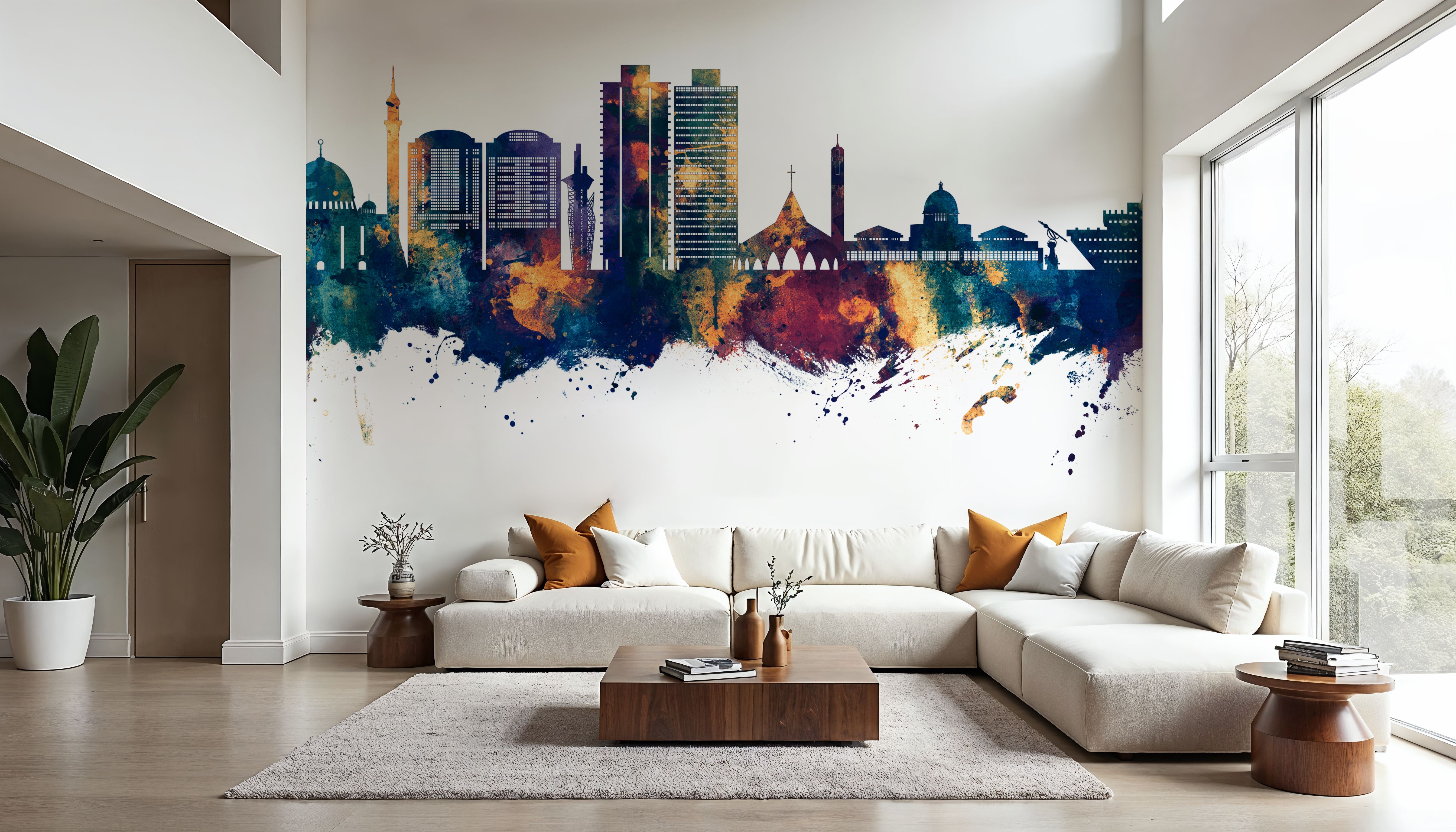 Abuja Nigeria Skyline Blue & Bronze