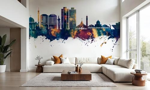 Abuja Nigeria Skyline Blue & Bronze