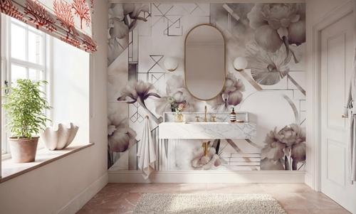 Watercolor Geometry Brown