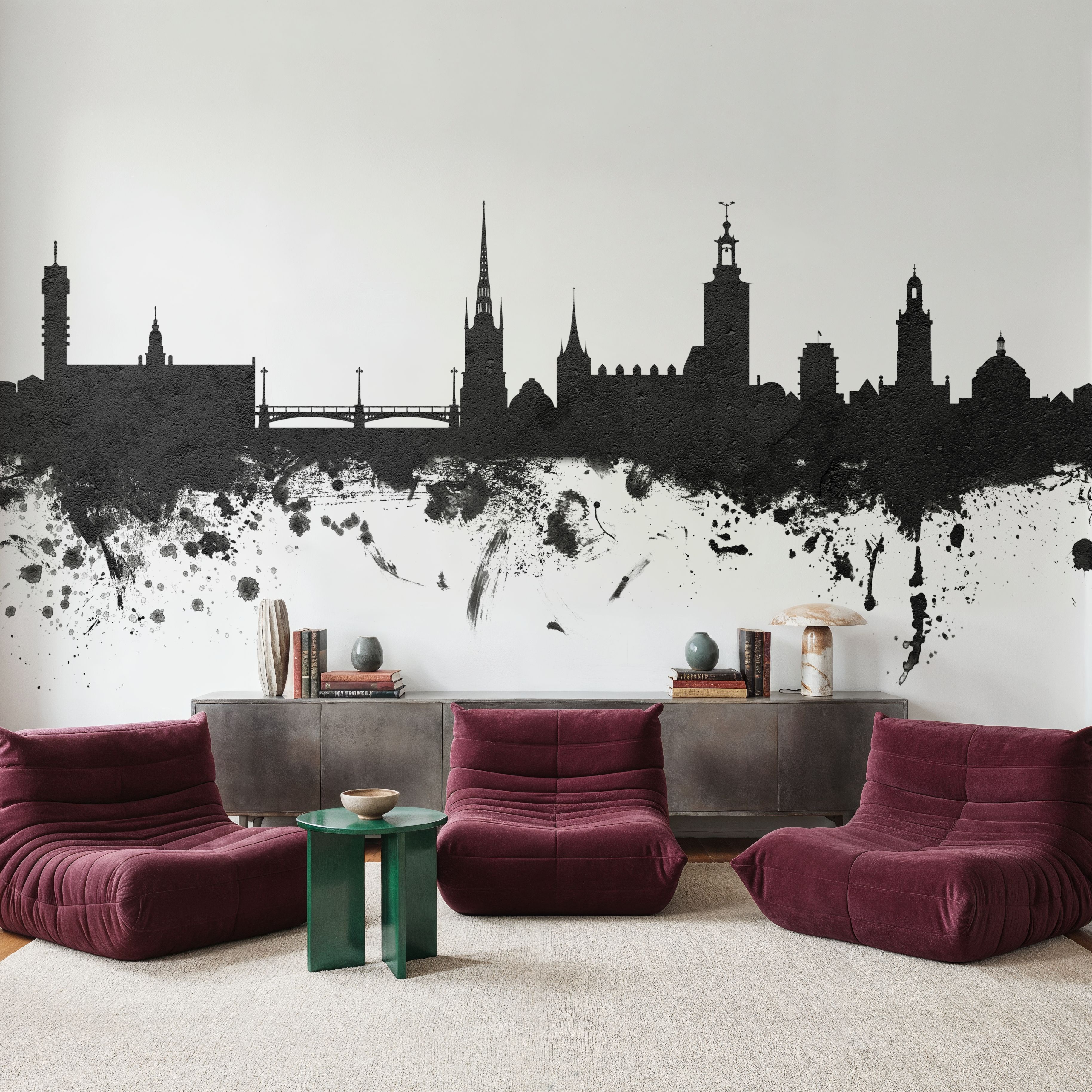 Stockholm Skyline Black & White