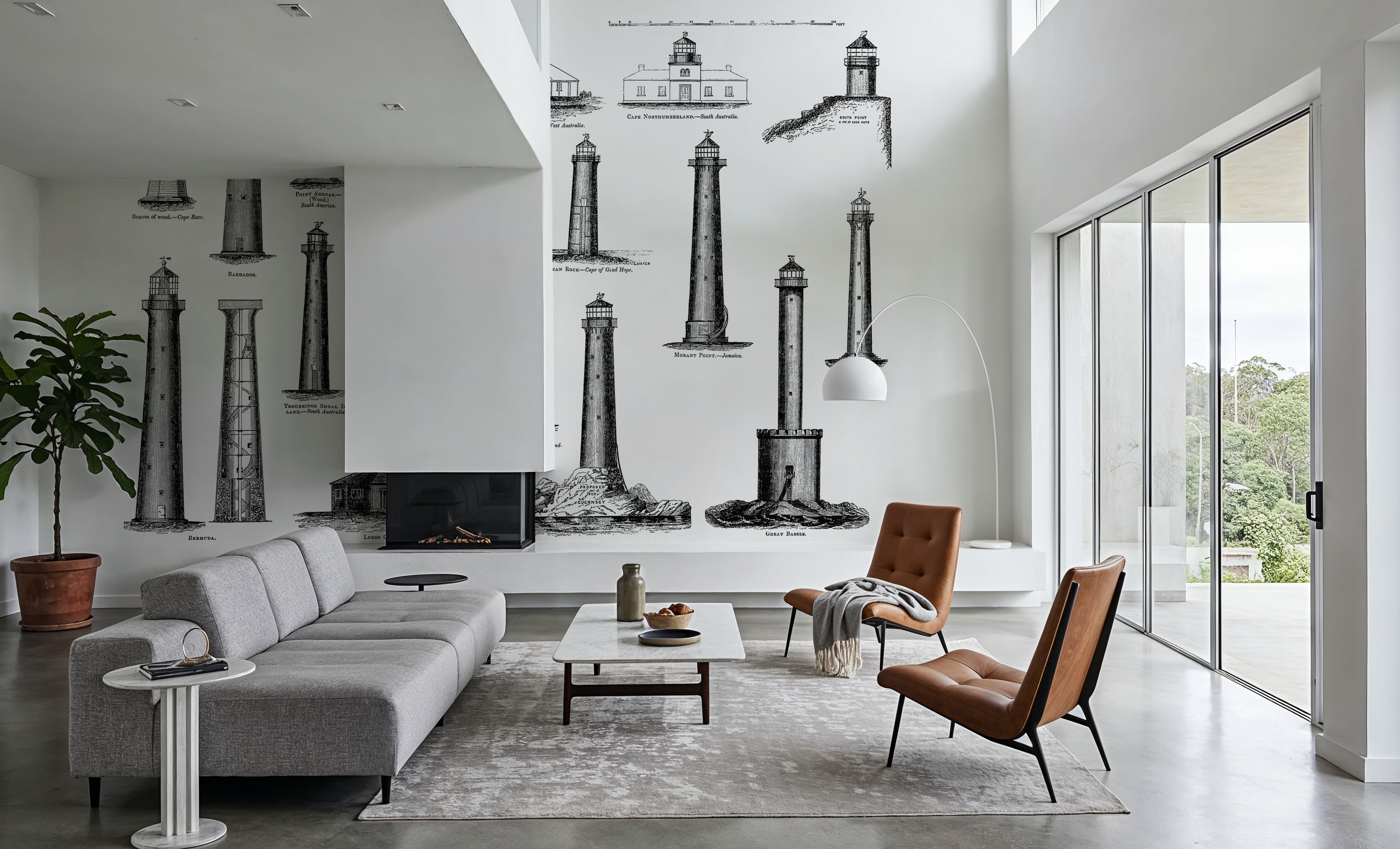 Illustration Of Lighthouses, Carte da parati