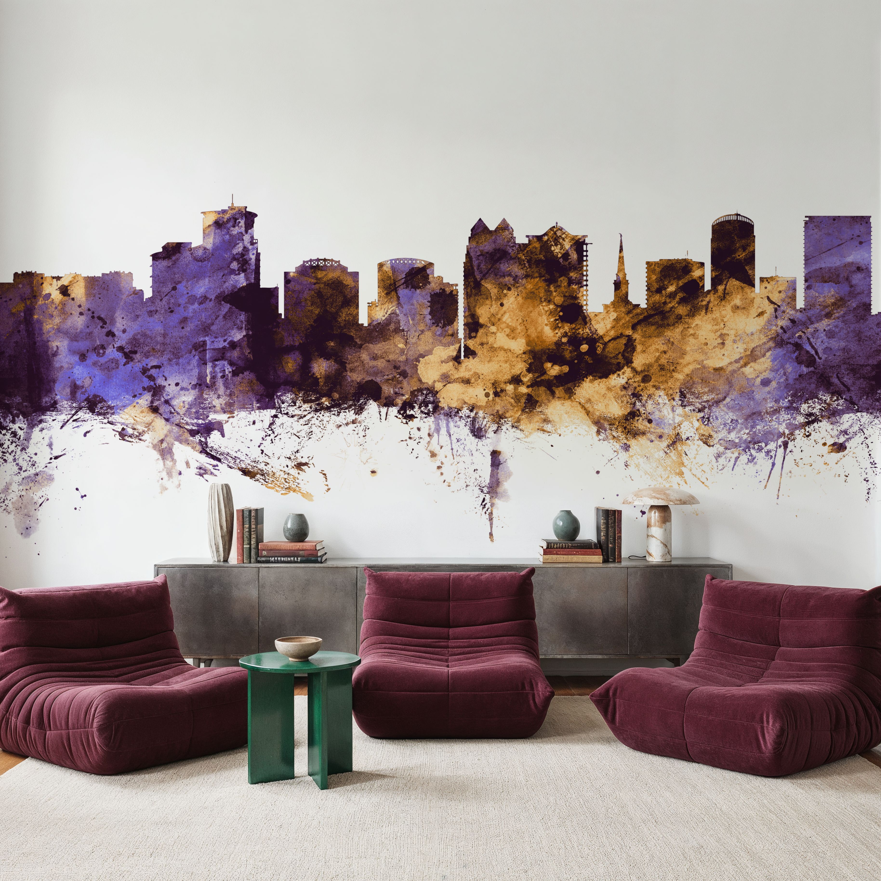 Orlando Florida Skyline Purple & Gold