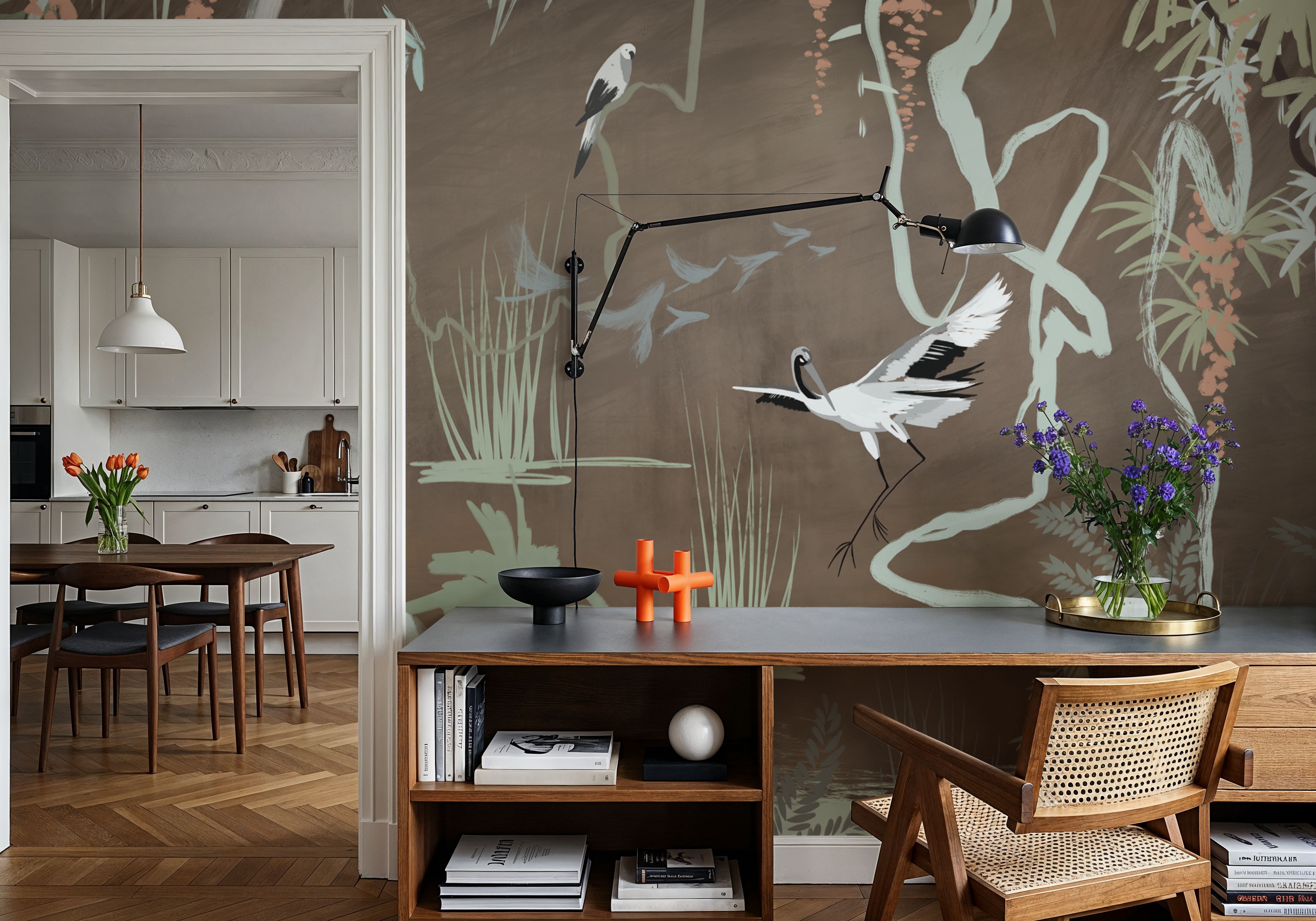 Painted Herons Scenery, Earth, Tapeten