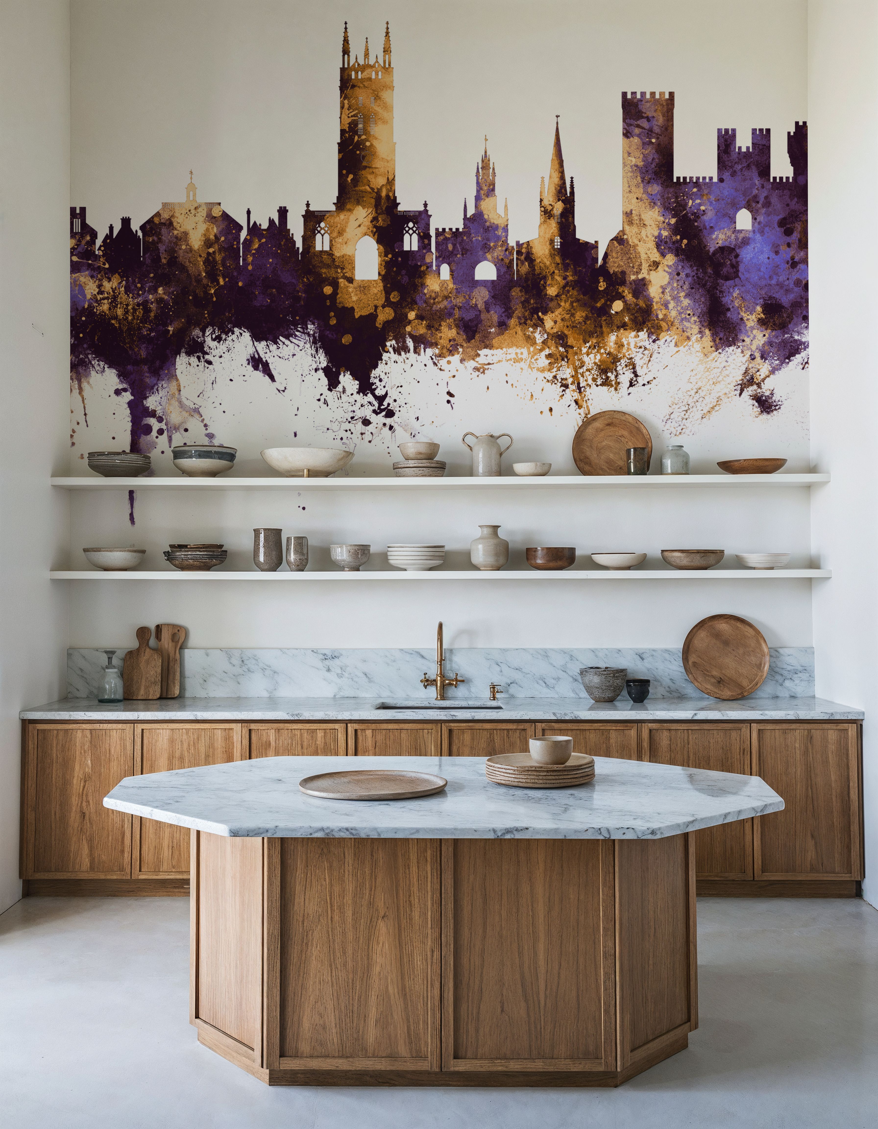 Warwick England Skyline Purple & Gold