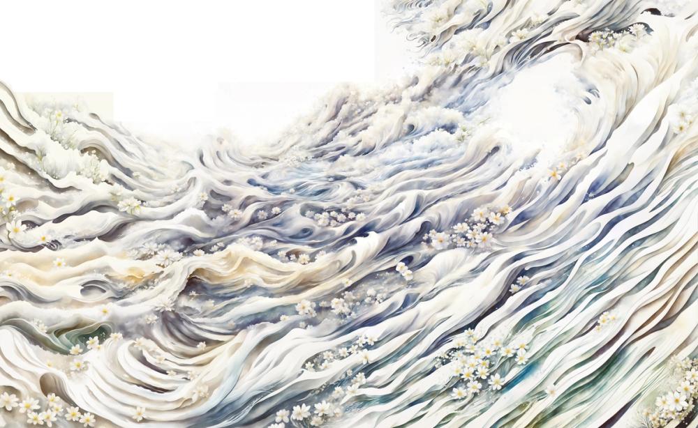 Romantic Waves Blue Yellow