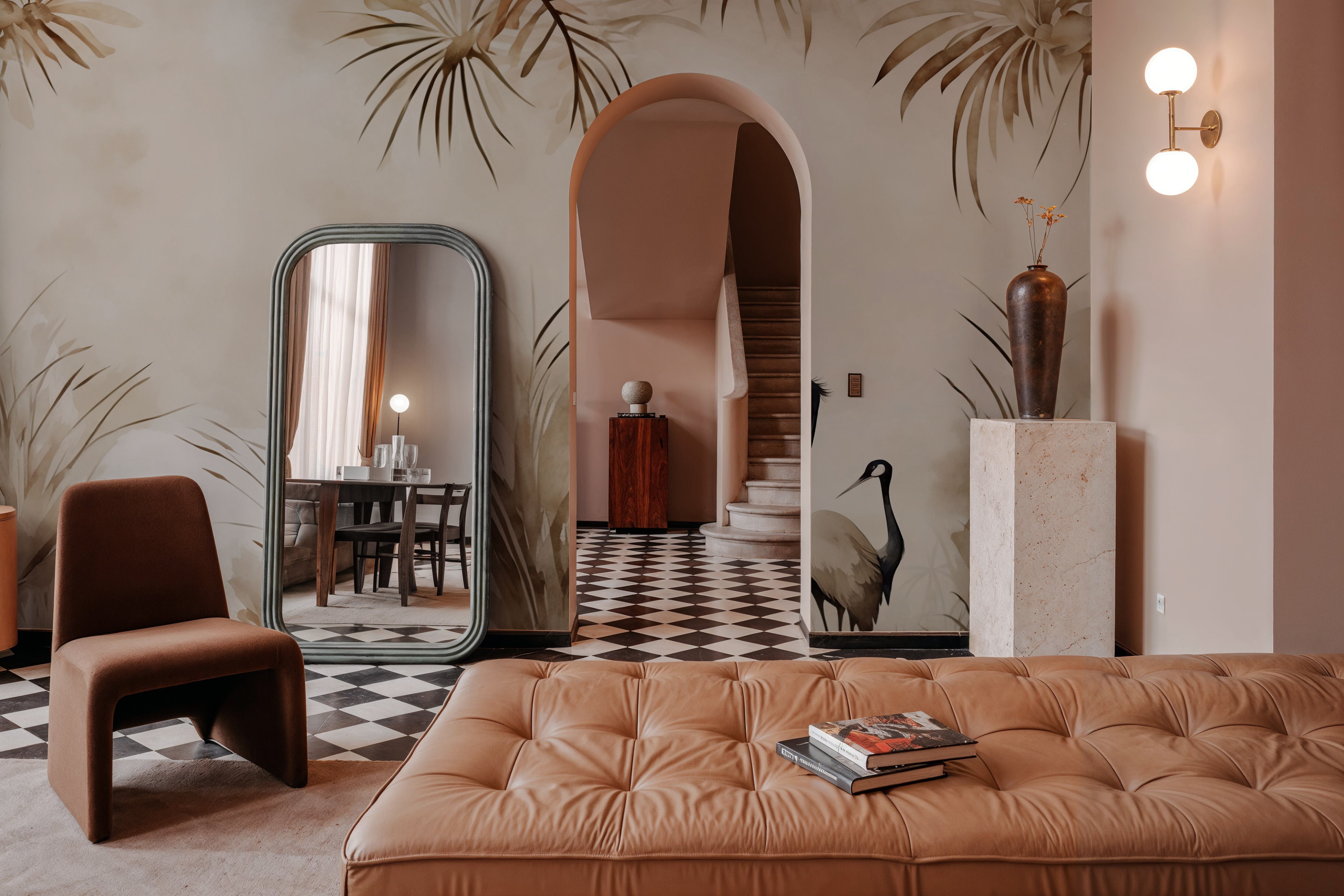 Cranes in a Field Yellow