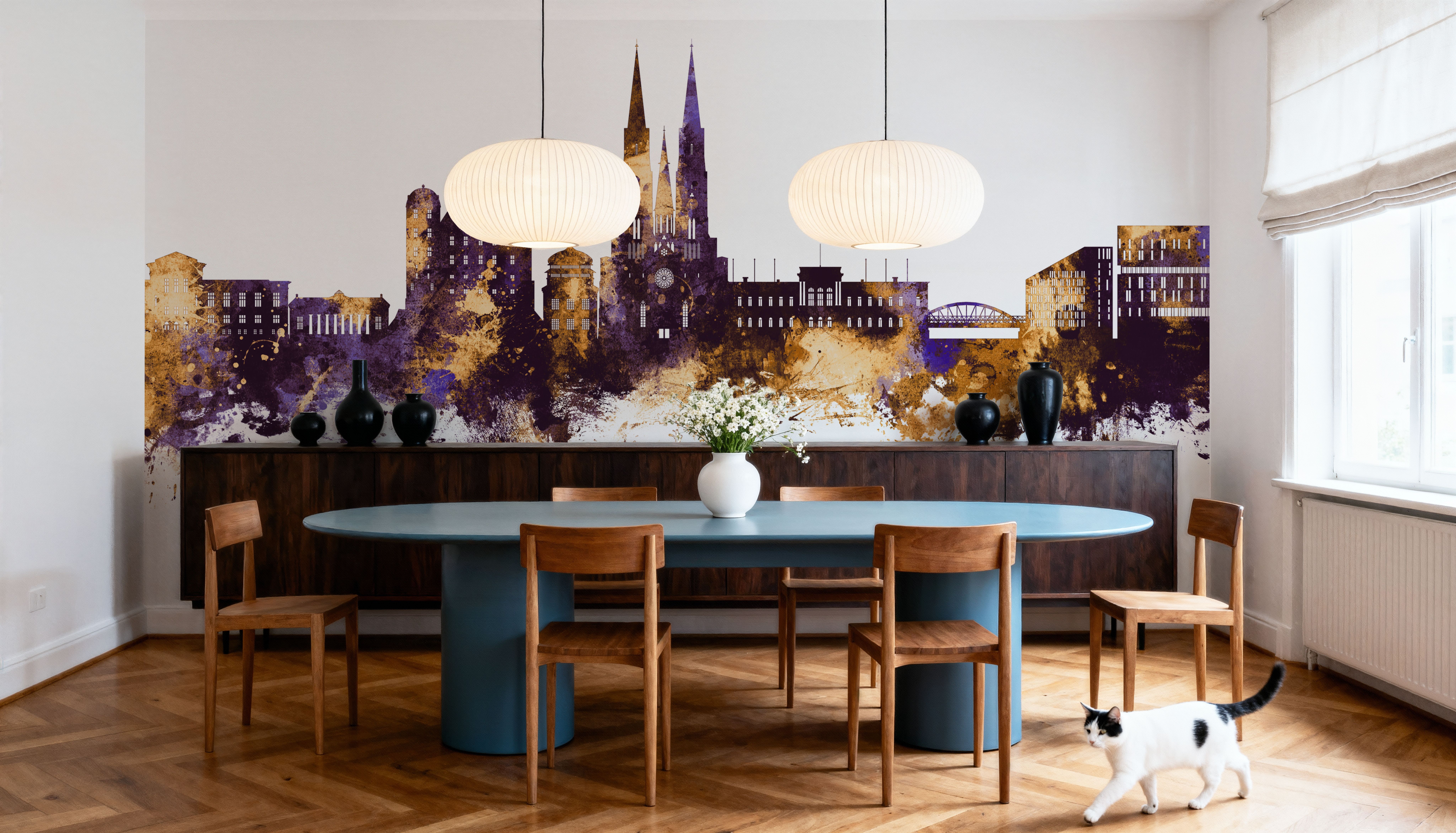 Uppsala Skyline Purple & Gold