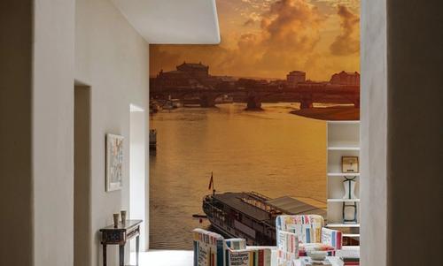 Dresden and Elbe River at Sunset