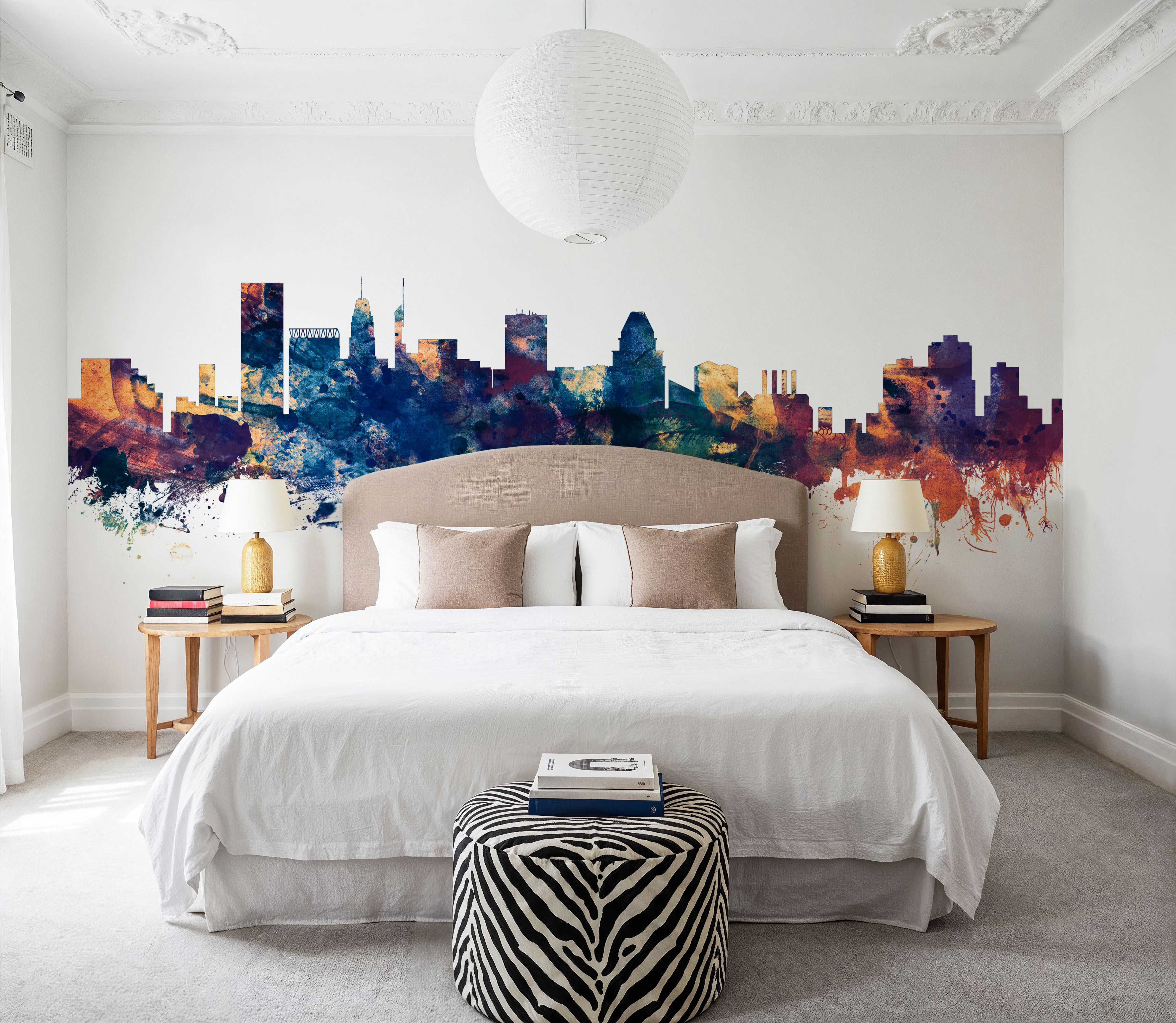 Baltimore Skyline Blue & Bronze