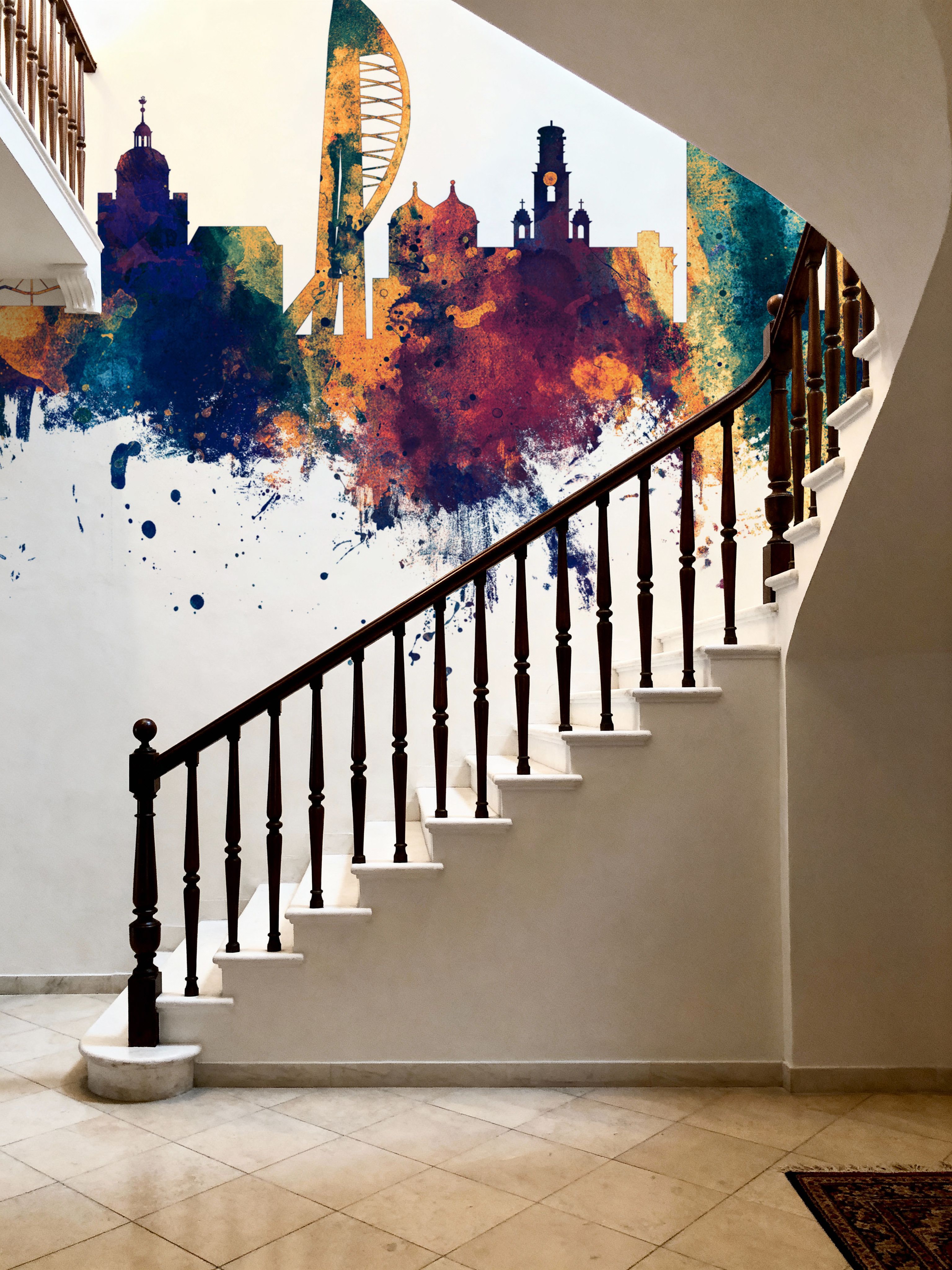 Portsmouth England Skyline Blue & Bronze