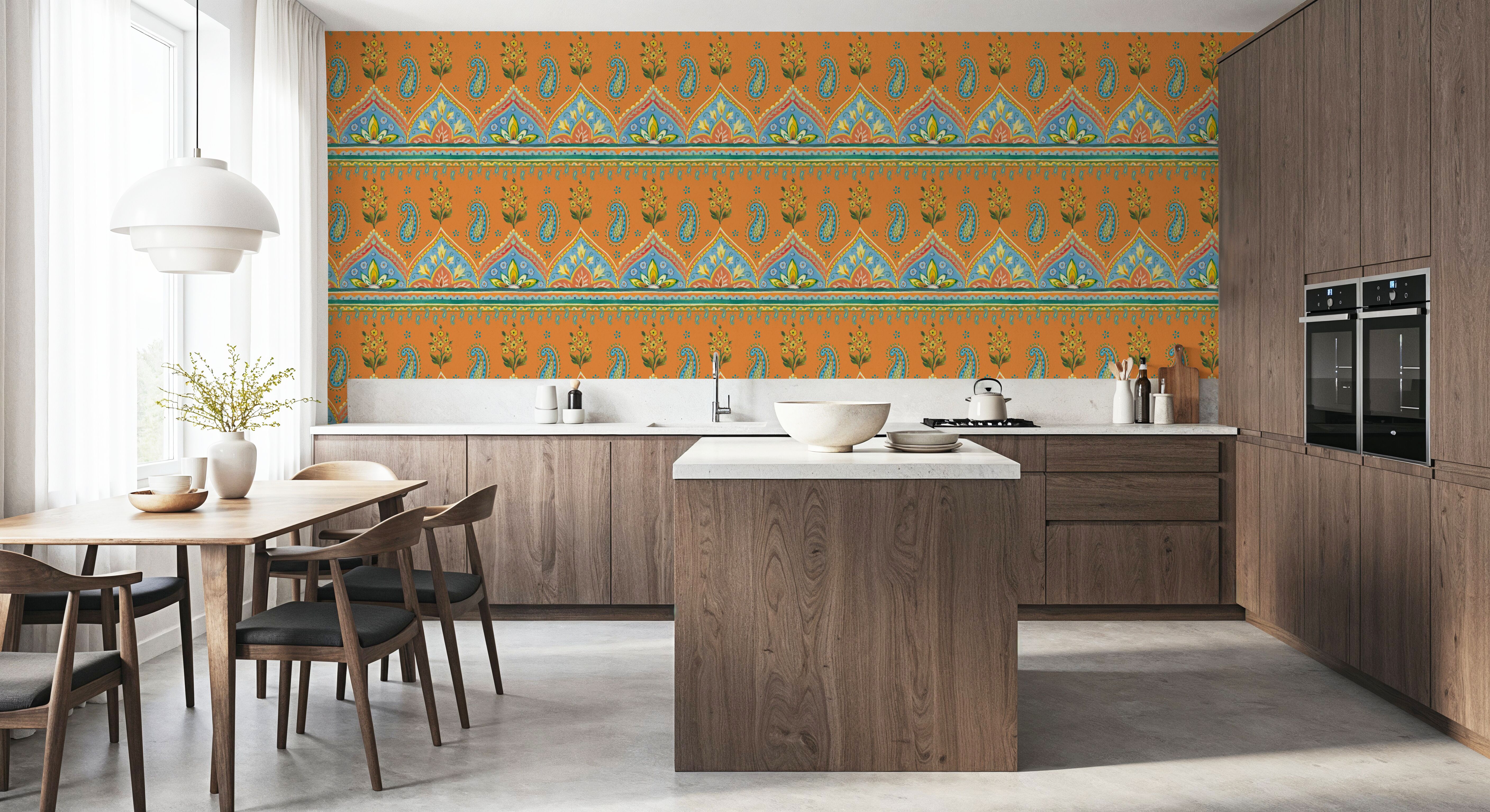 Floral Paisley Orange