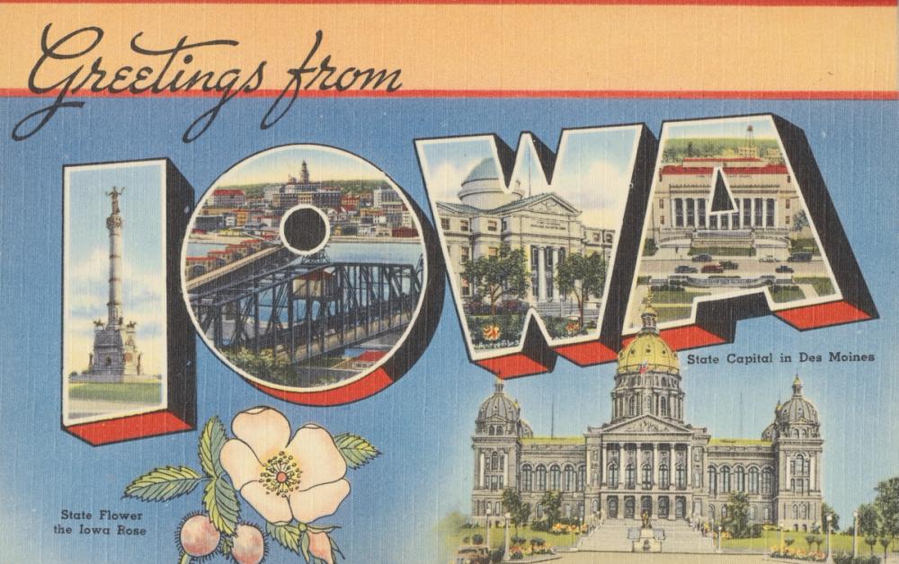Greetings from Iowa - Screenprint Postcard