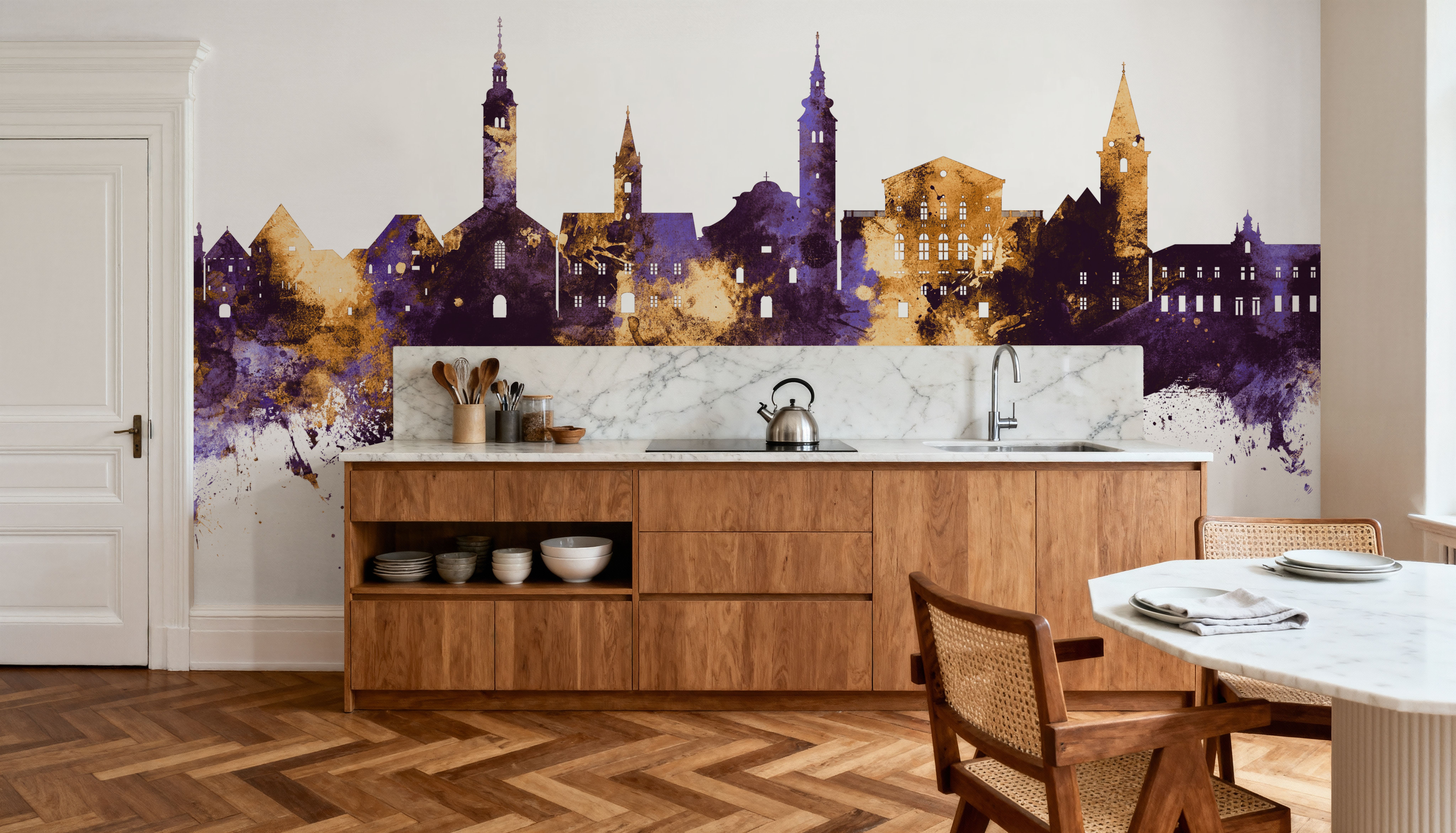 Varaždin Croatia Skyline Purple & Gold