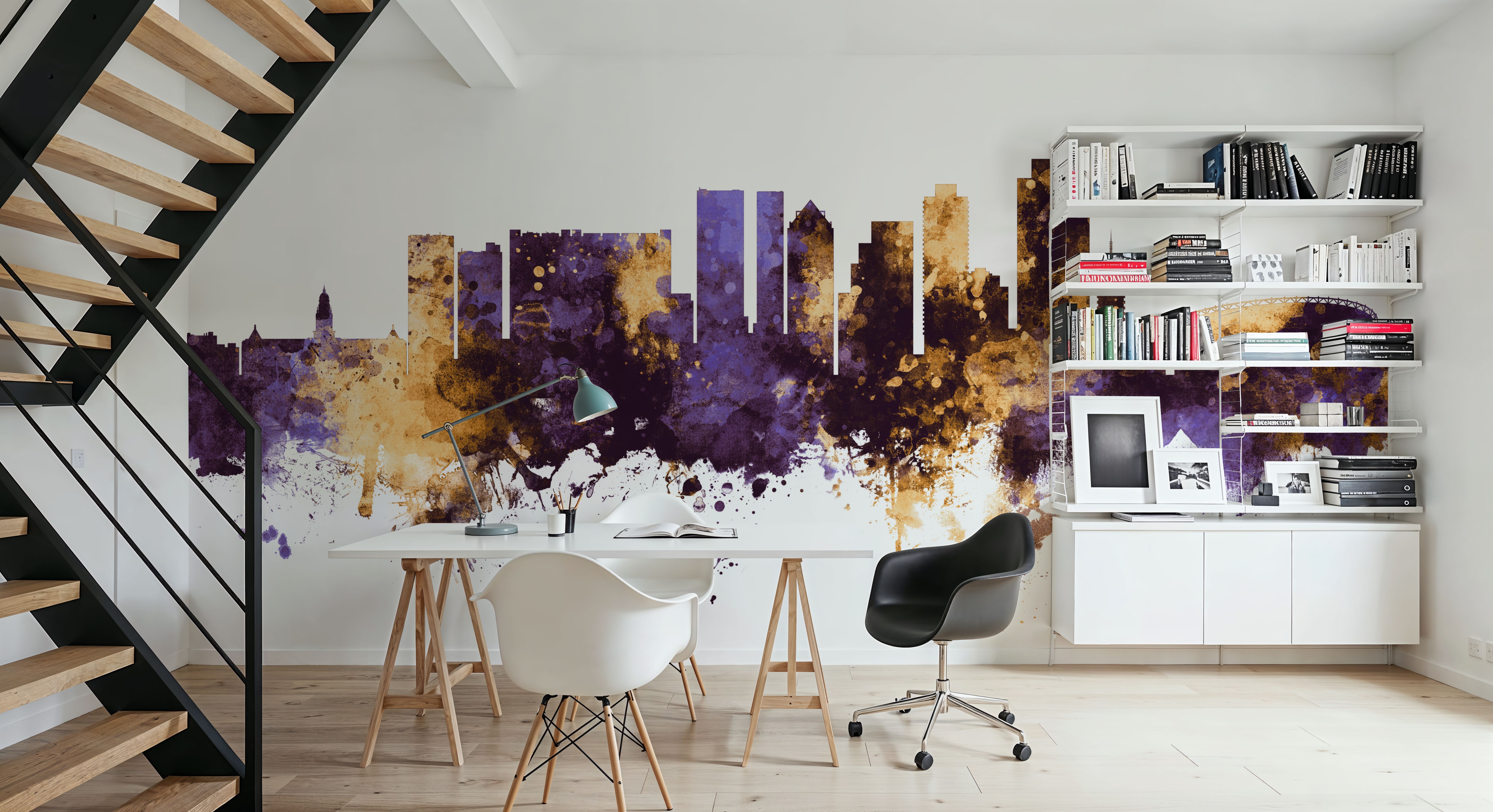 Cape Town Skyline Purple & Gold