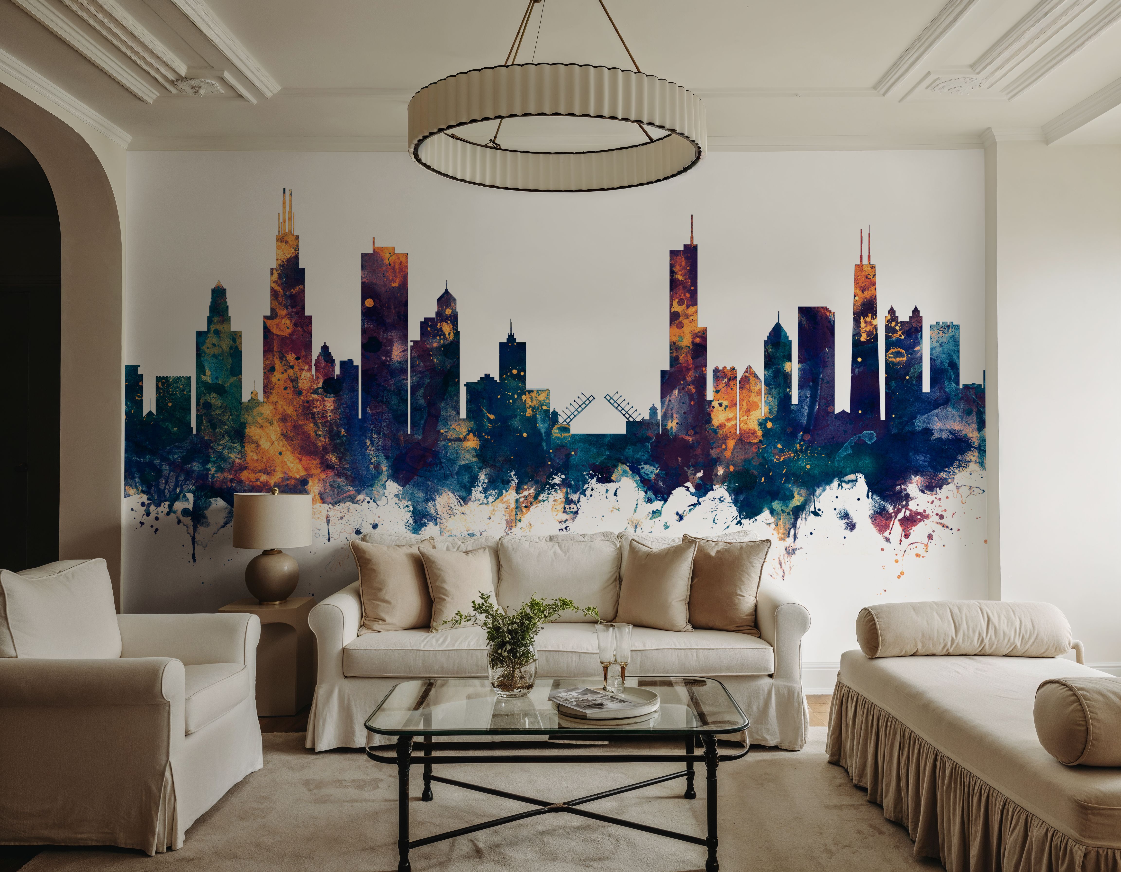 Chicago Illinois Skyline Blue & Bronze