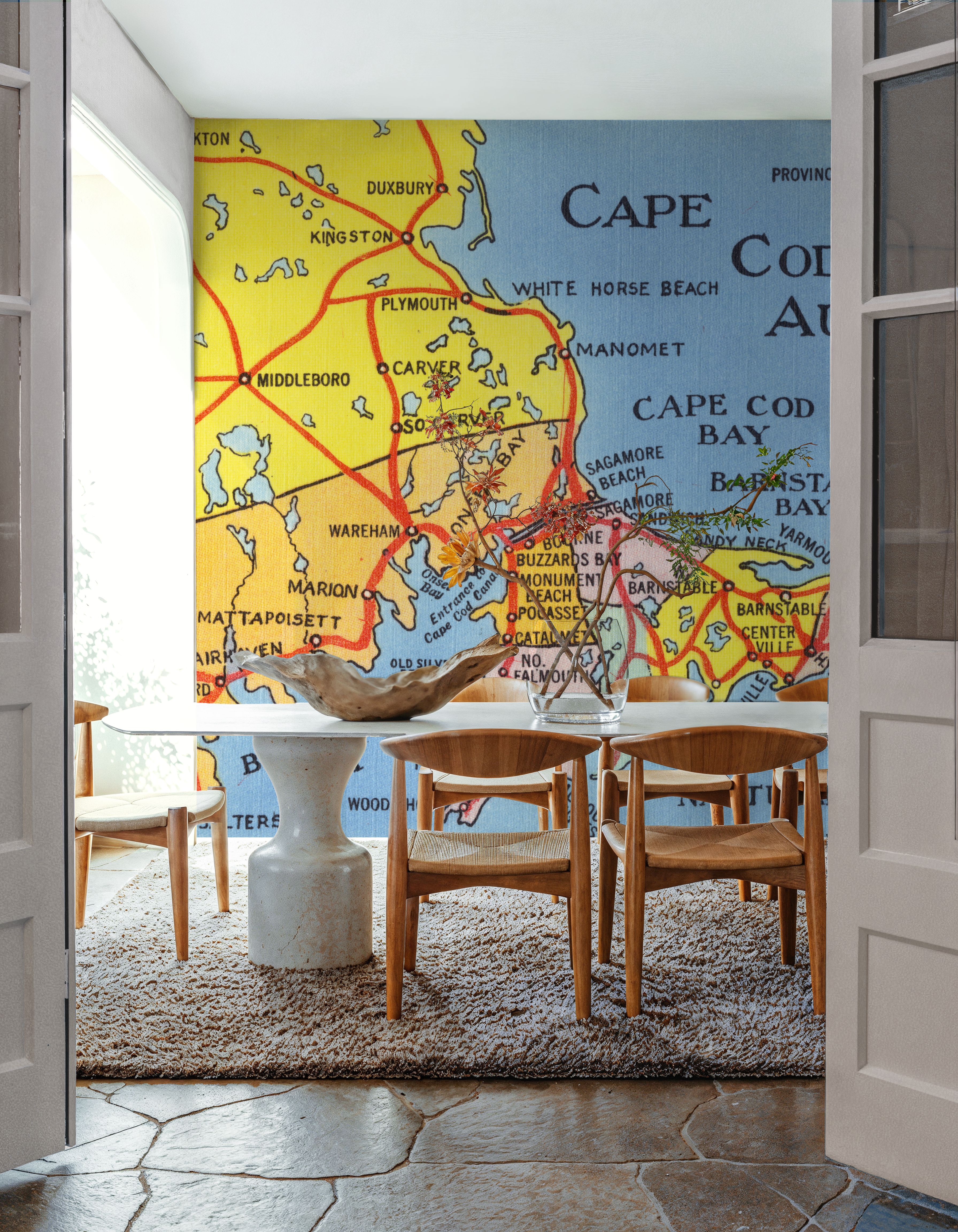 Greetings from Cape Cod Map - Screenprint Postcard