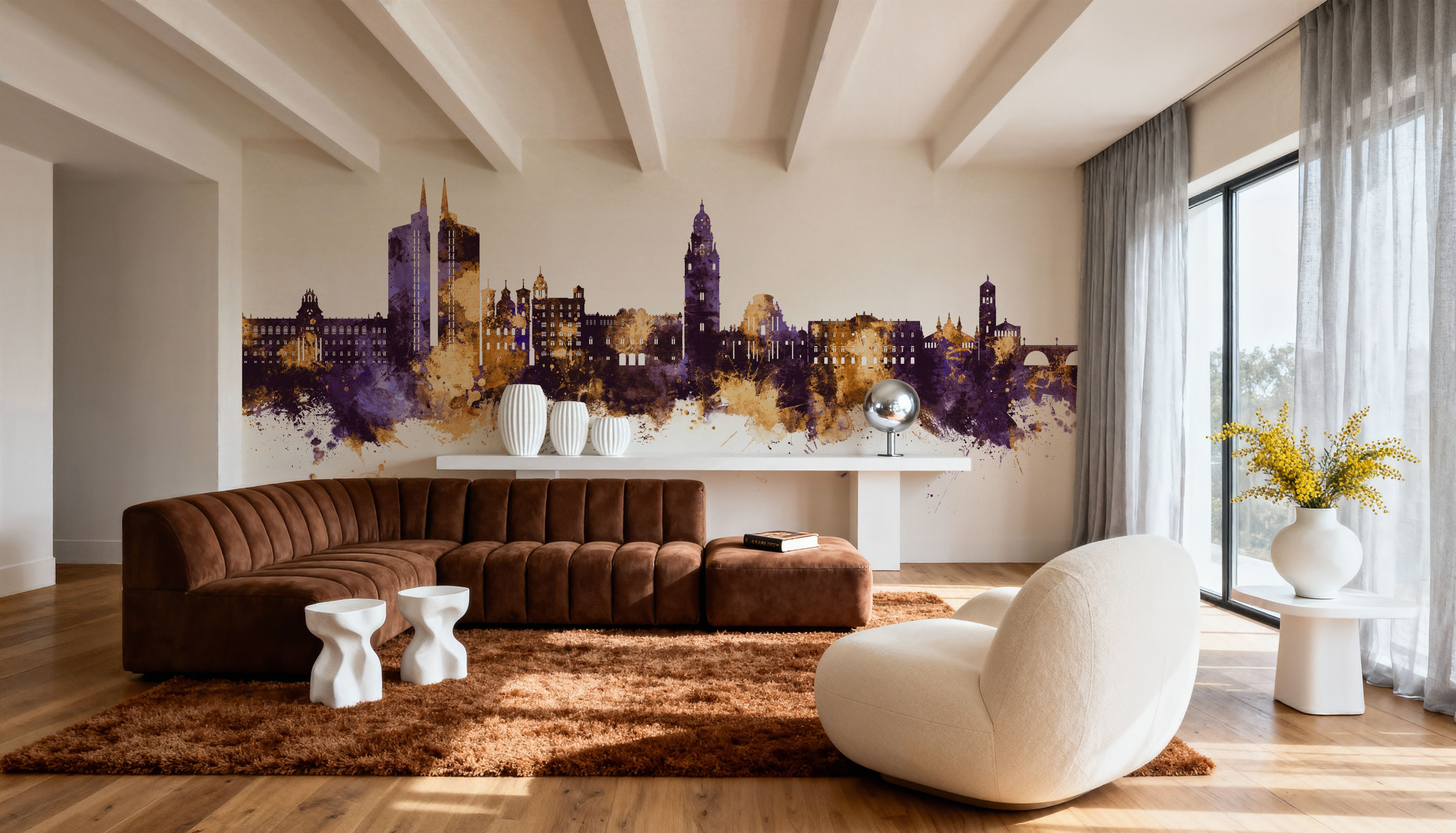 Murcia Spain Skyline Purple & Gold