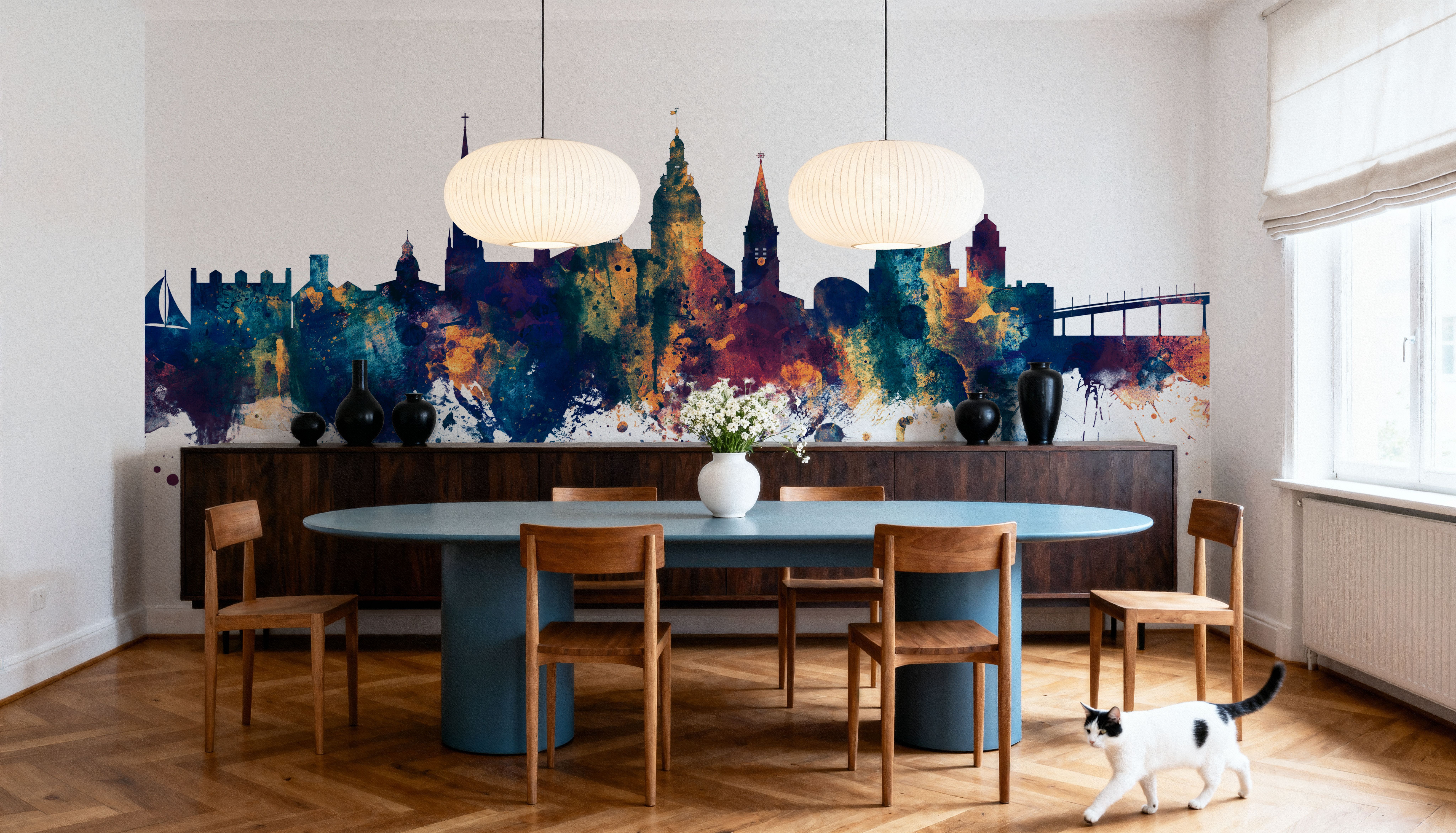 Annapolis Maryland Skyline Blue & Bronze