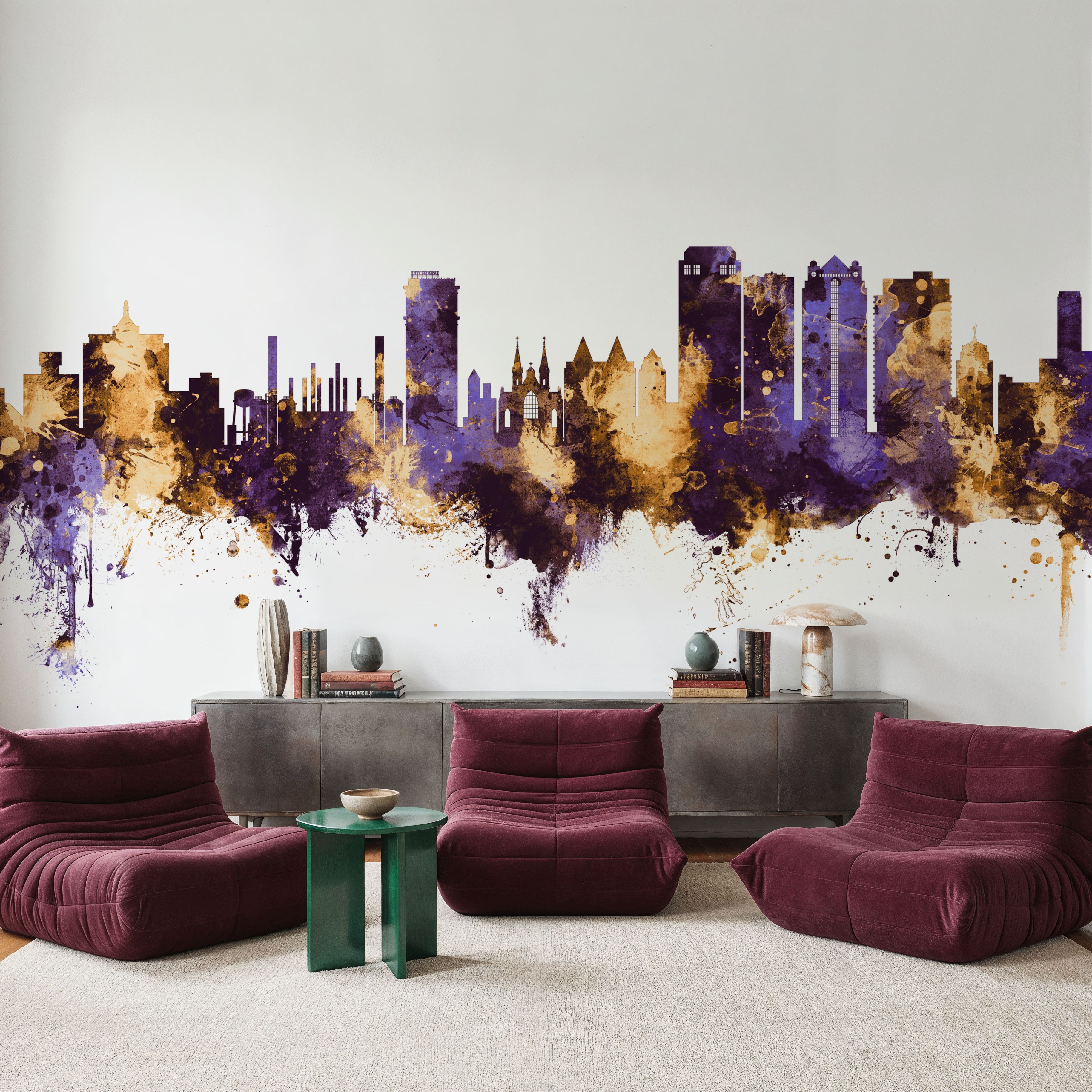 Birmingham Alabama Skyline Purple & Gold