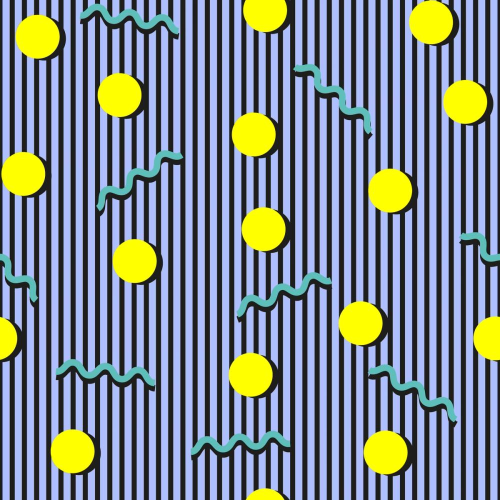 Memphis Dots & Stripes, Lilac