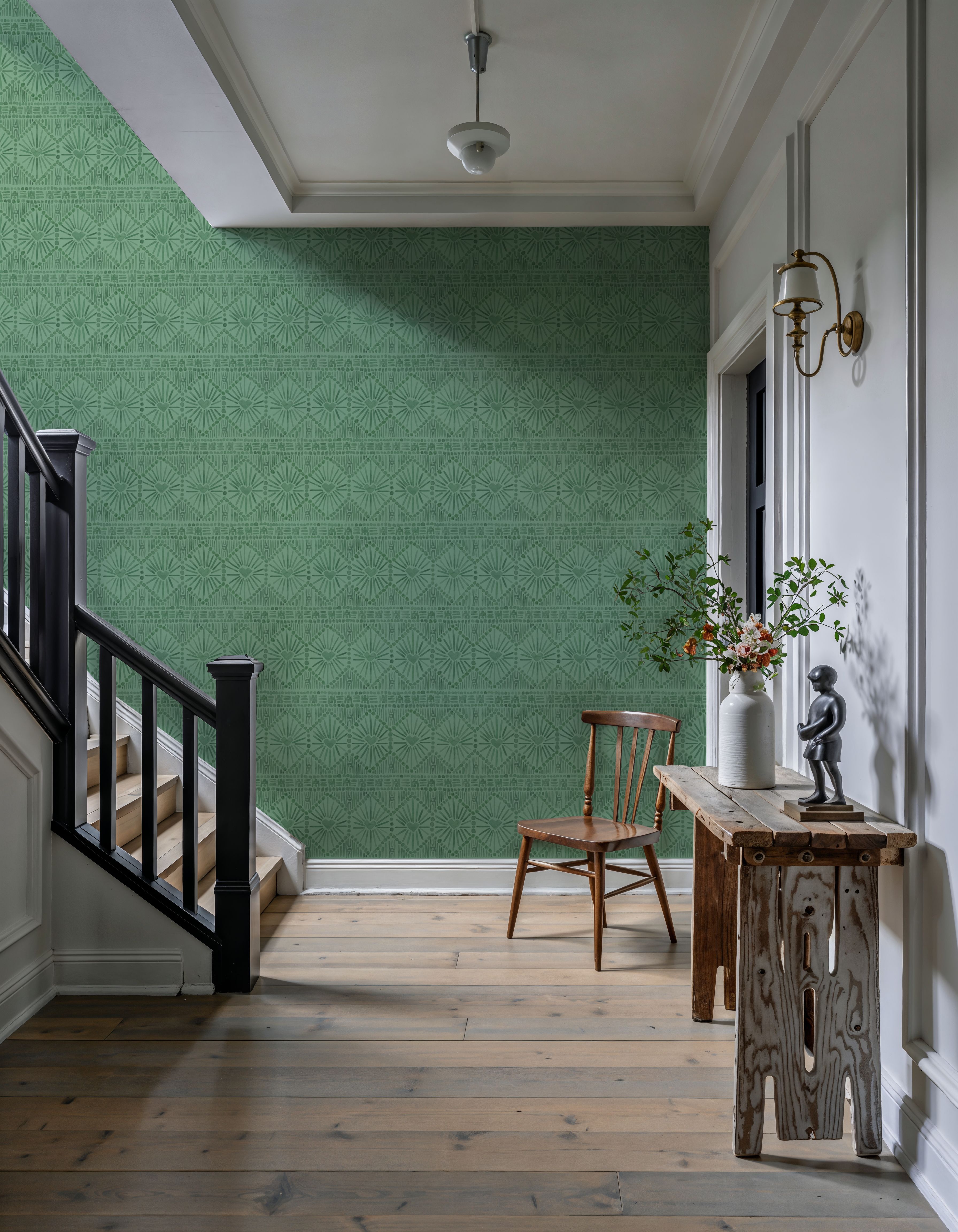 Paradise Fountain Dark Green on Green