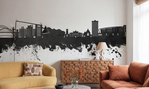 Gateshead England Skyline Black & White