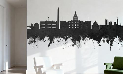 Washington DC Skyline Black & White