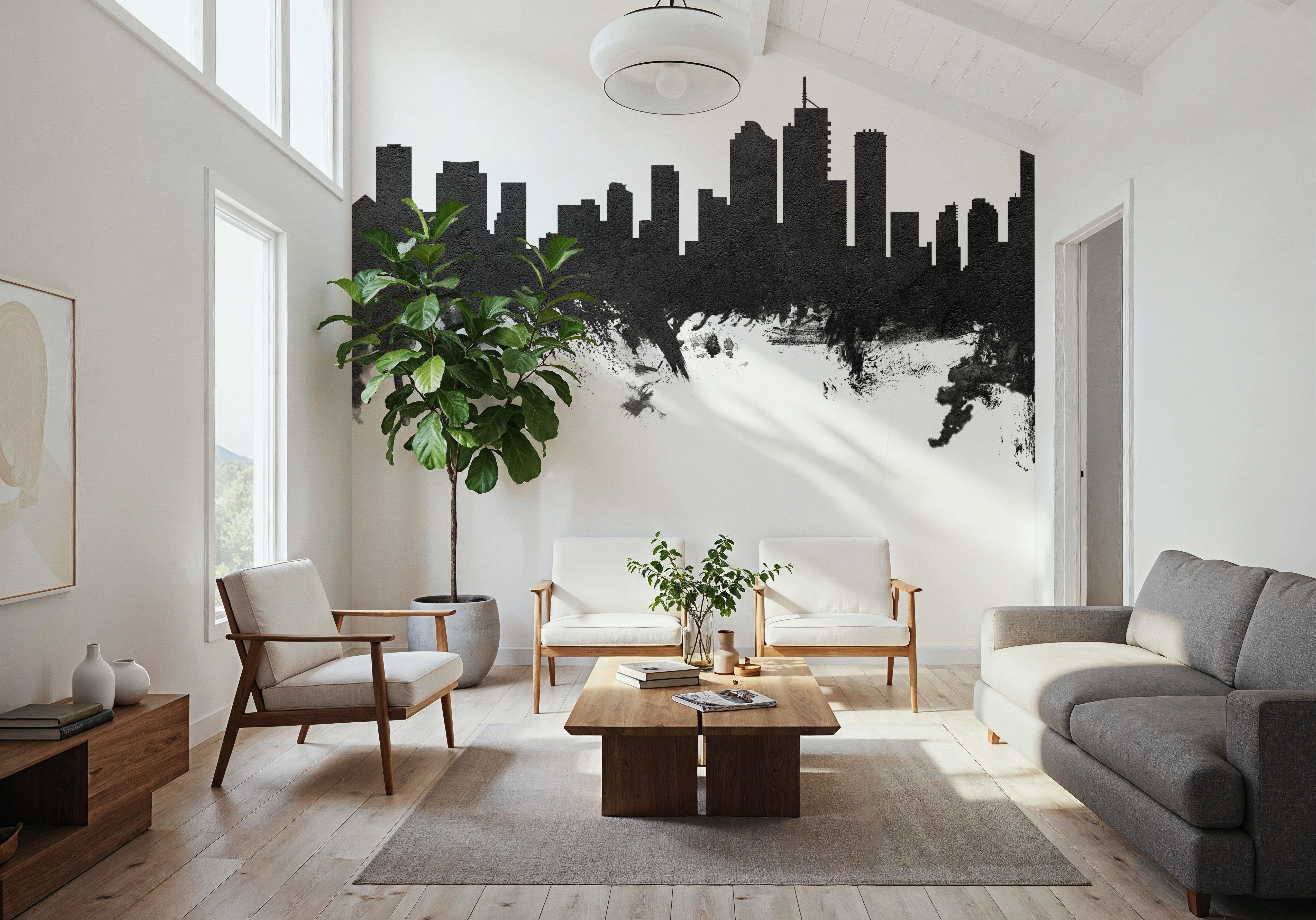 Brisbane Australia Skyline Black & White