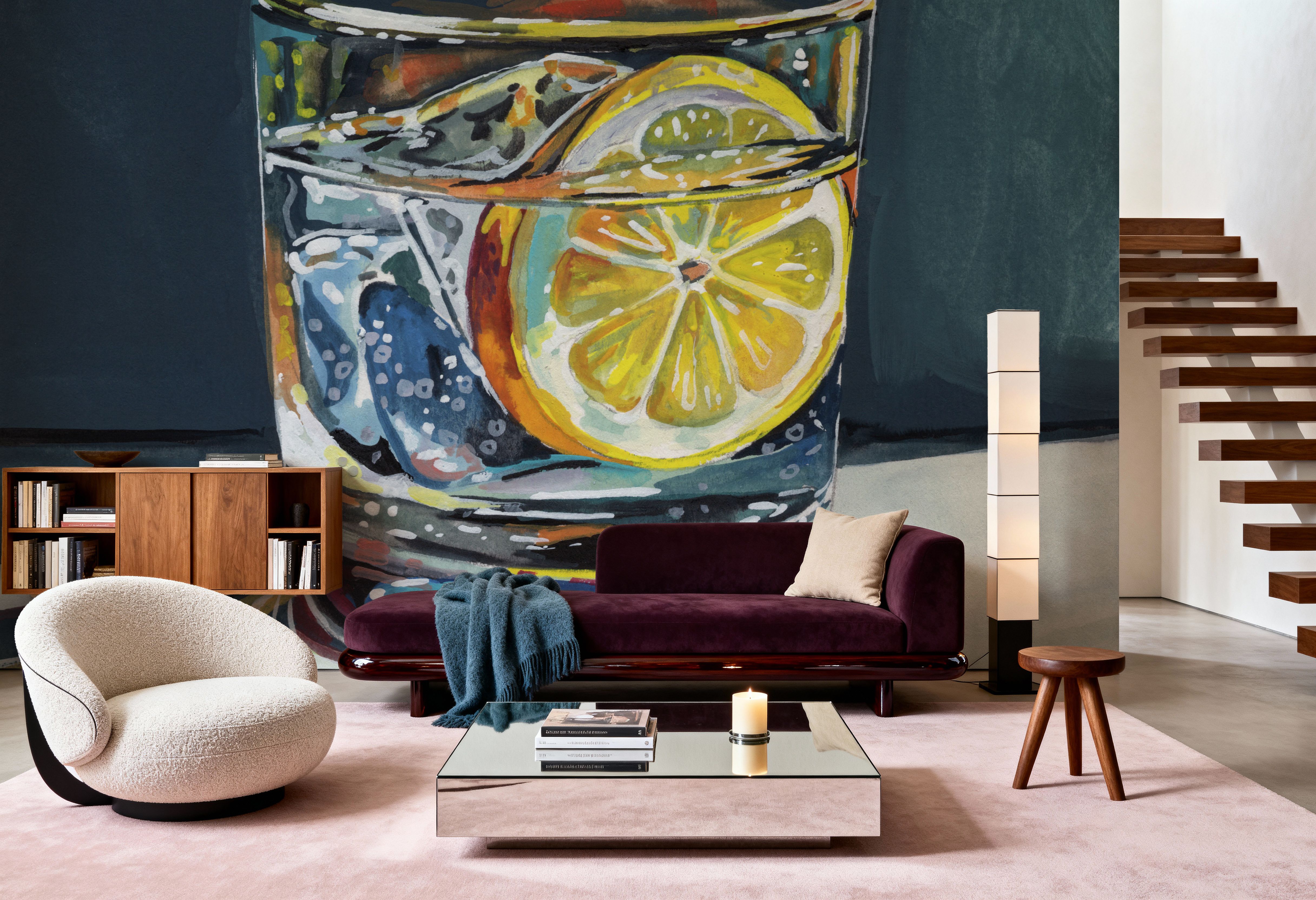 Clear Cocktail With Lemon