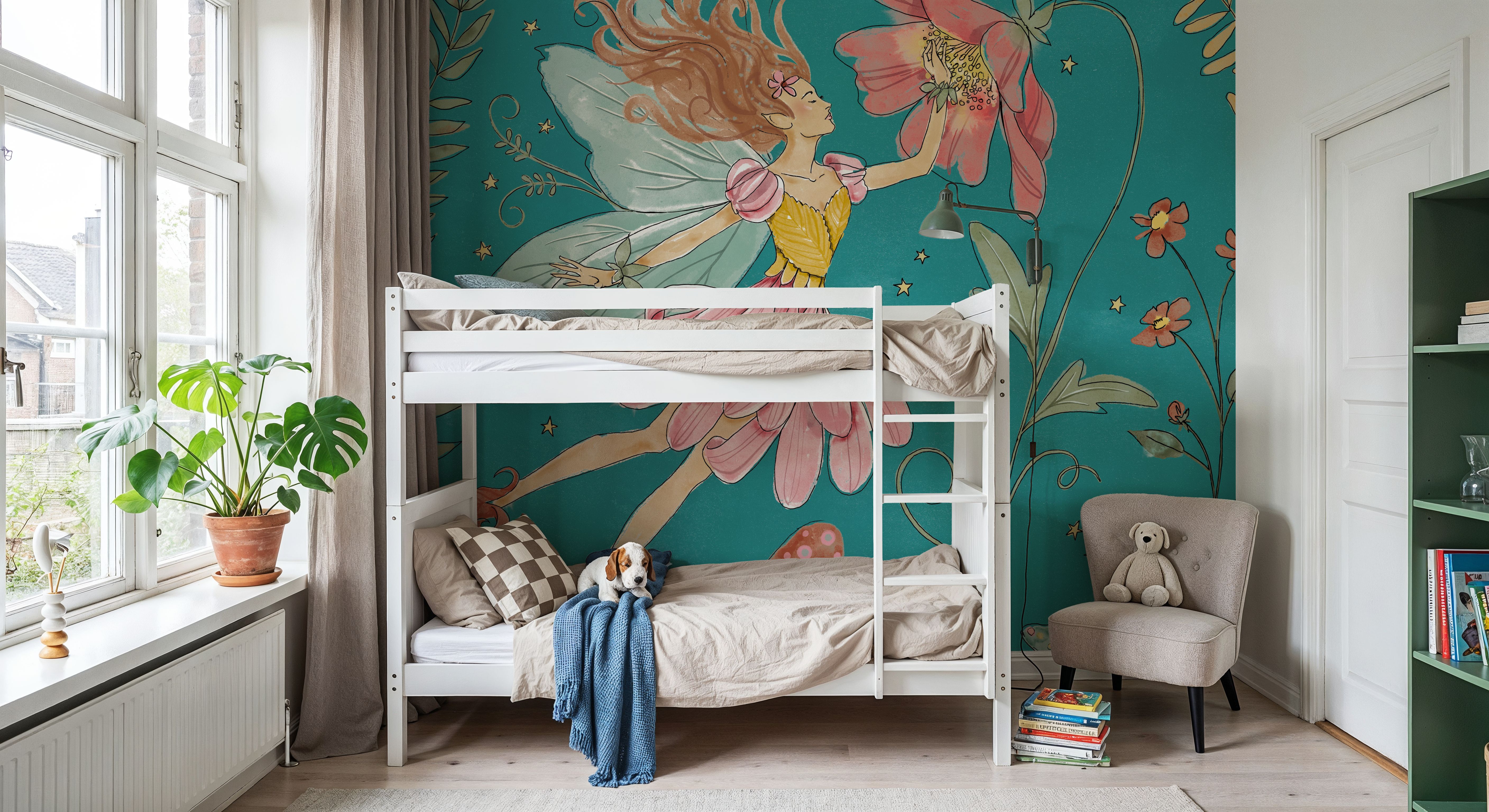 Garden Fairies V Blue, Tapeten