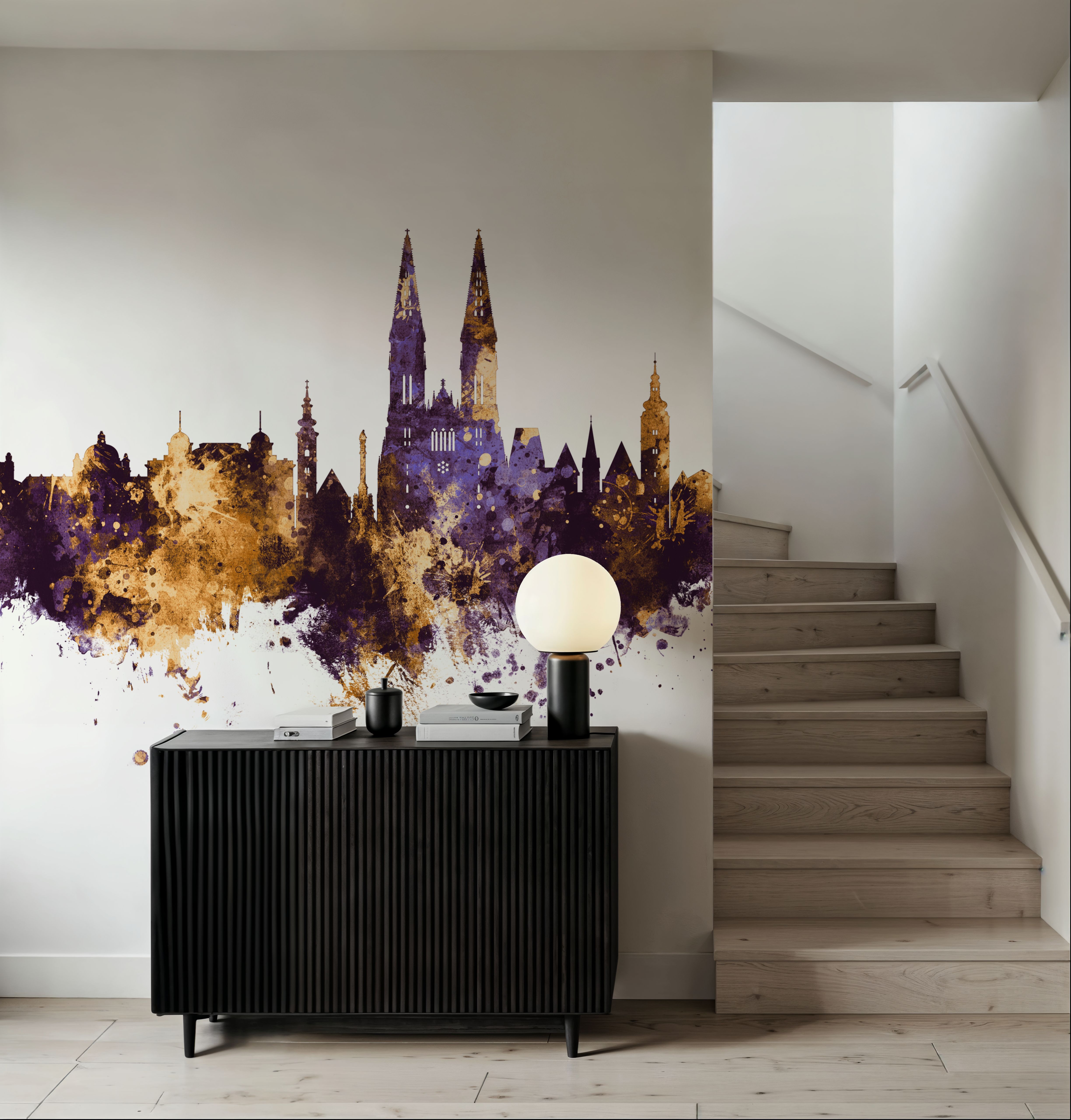 Zagreb Croatia Skyline Purple & Gold