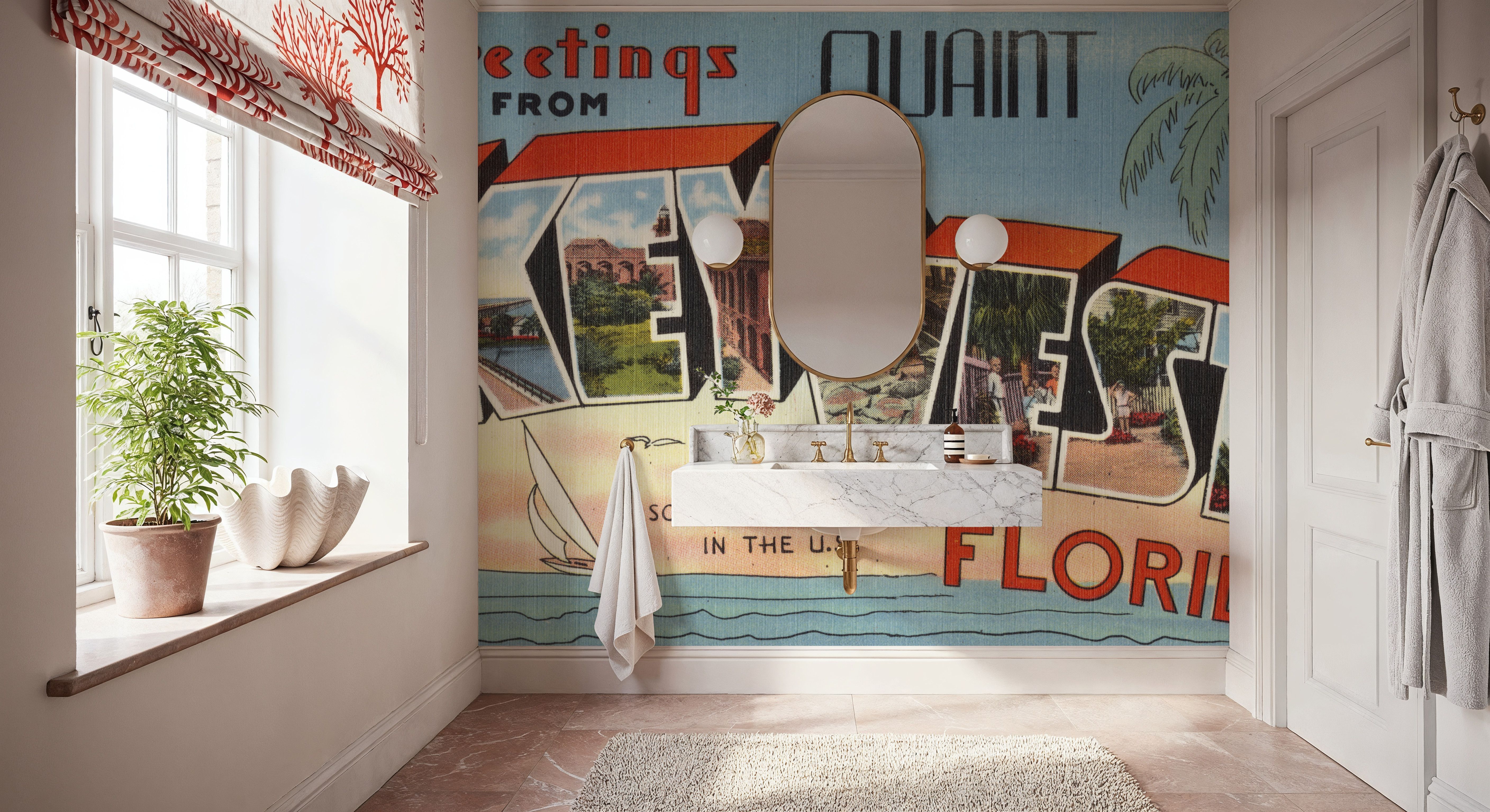 Greetings from Key West - Screenprint Postcard