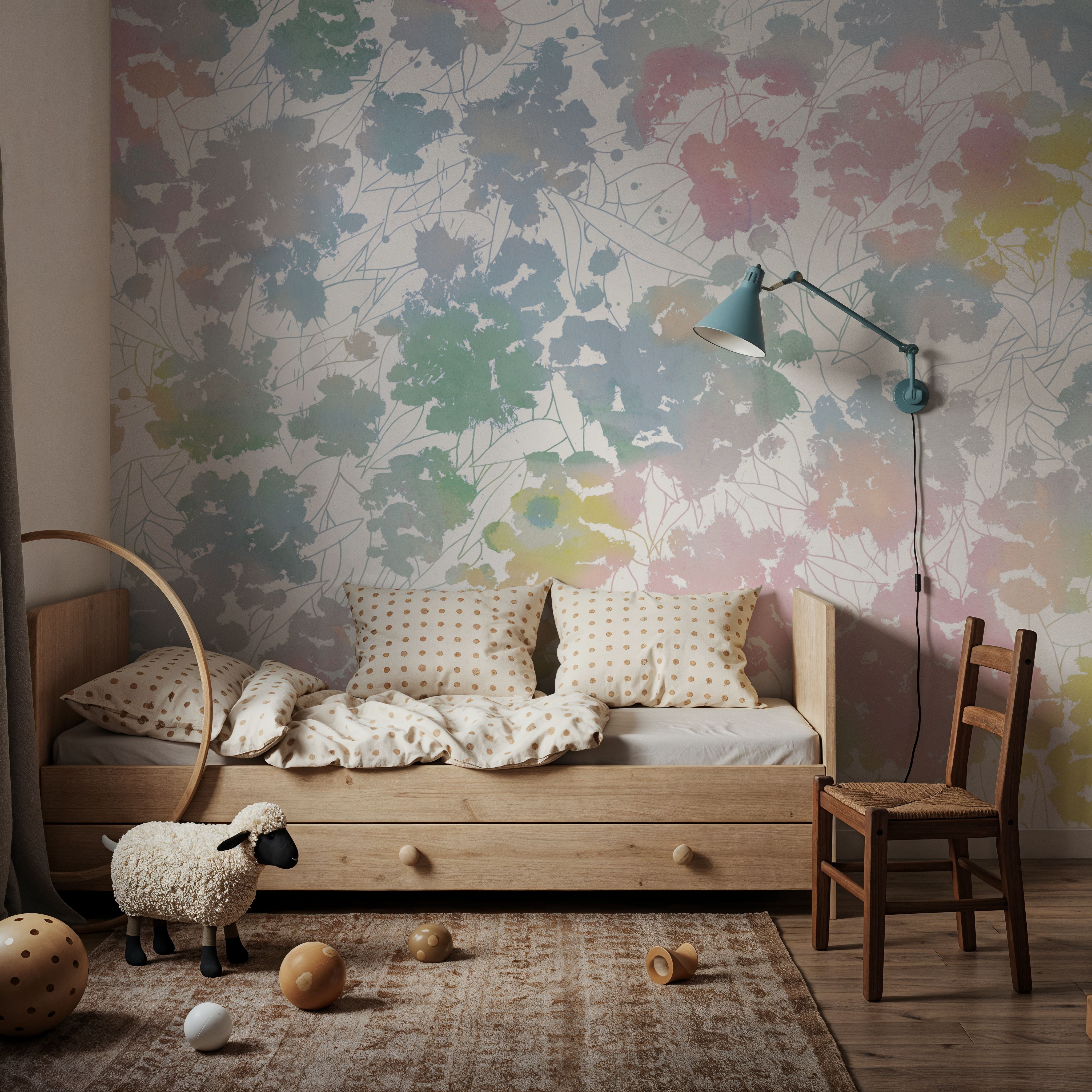 Fotomurale - Pastel Poufs on White - Cameretta - Wallism Italia - Incollare al muro o Autoadesivo