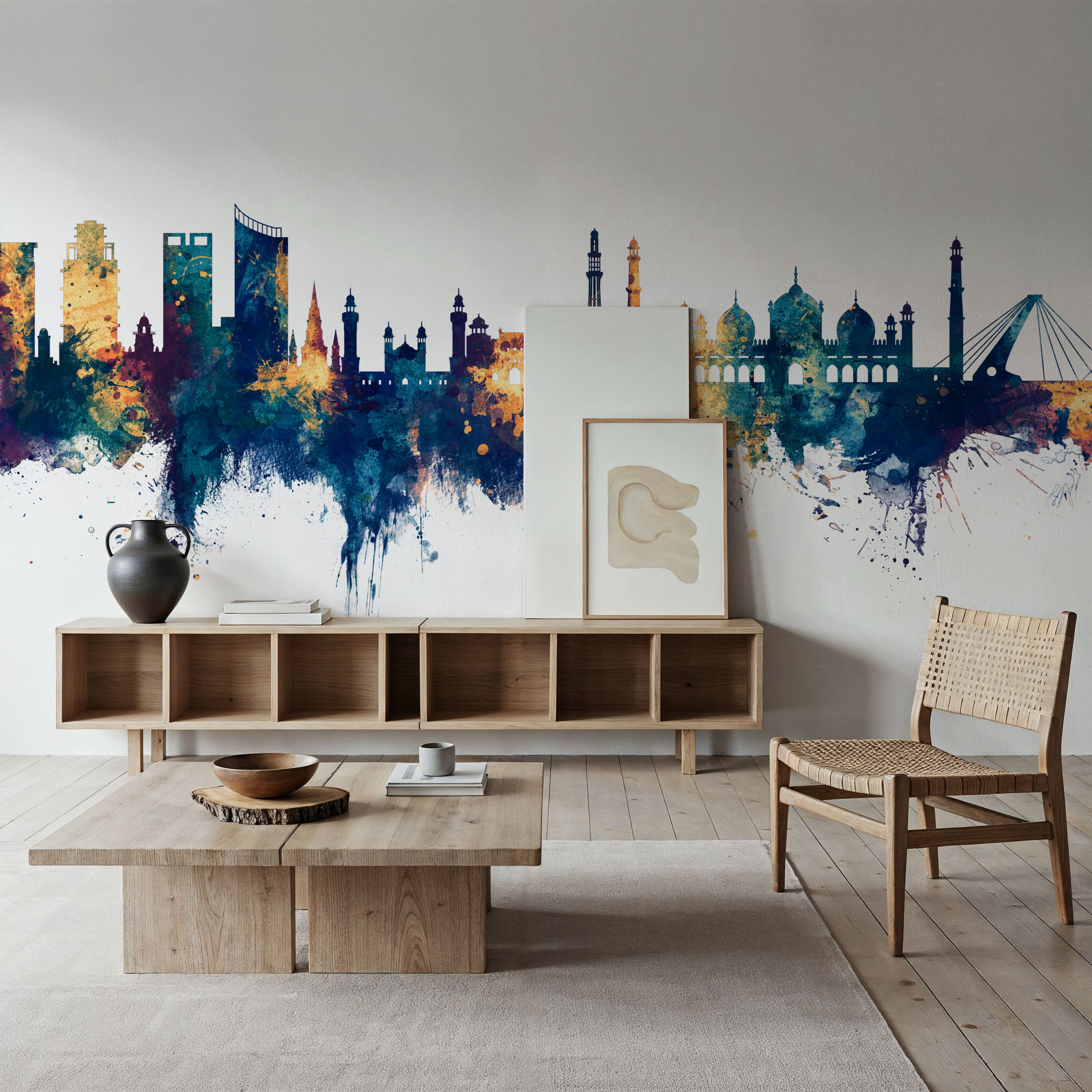 Lahore Pakistan Skyline Blue & Bronze