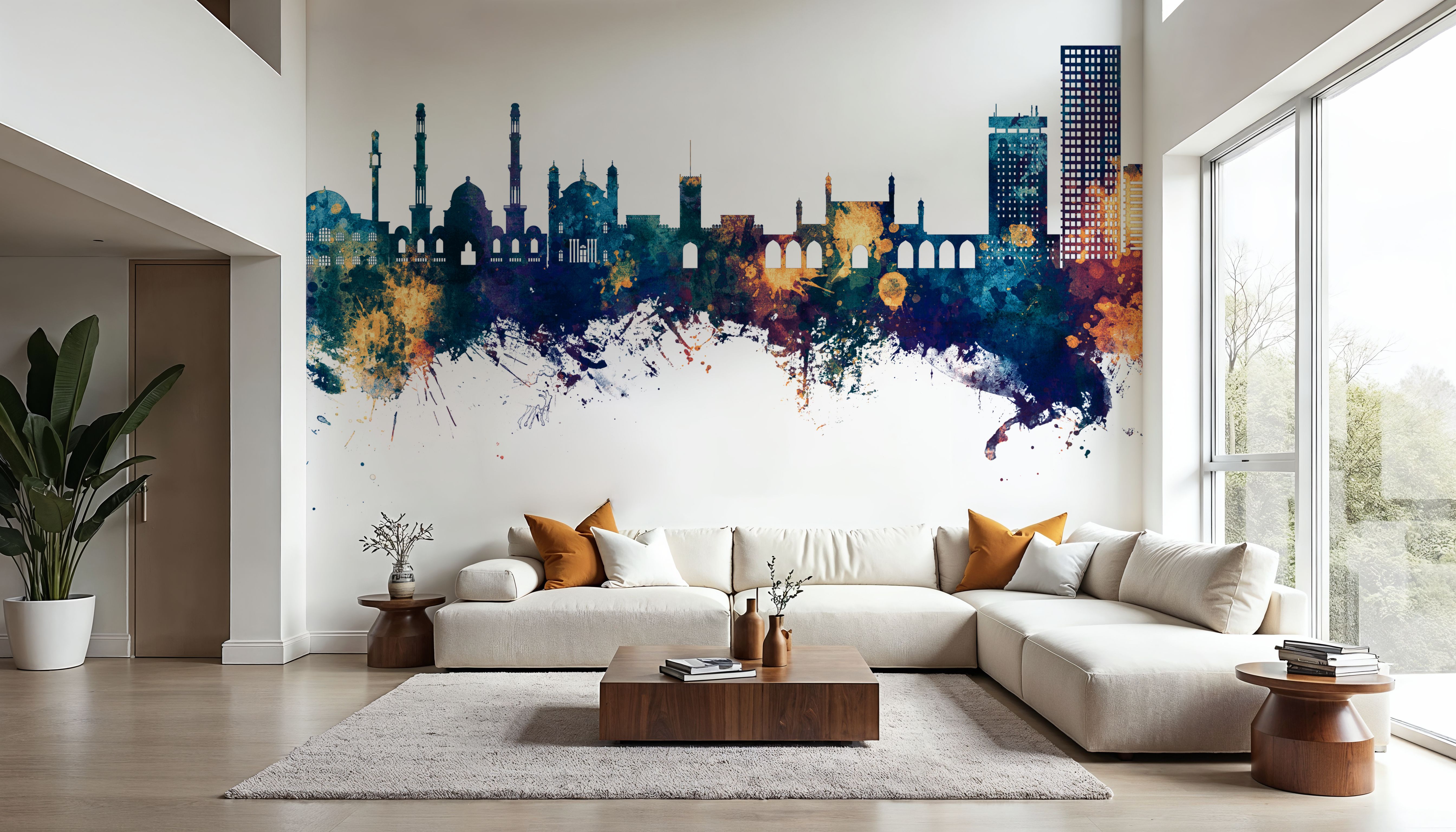 Kabul Afghanistan Skyline Blue & Bronze