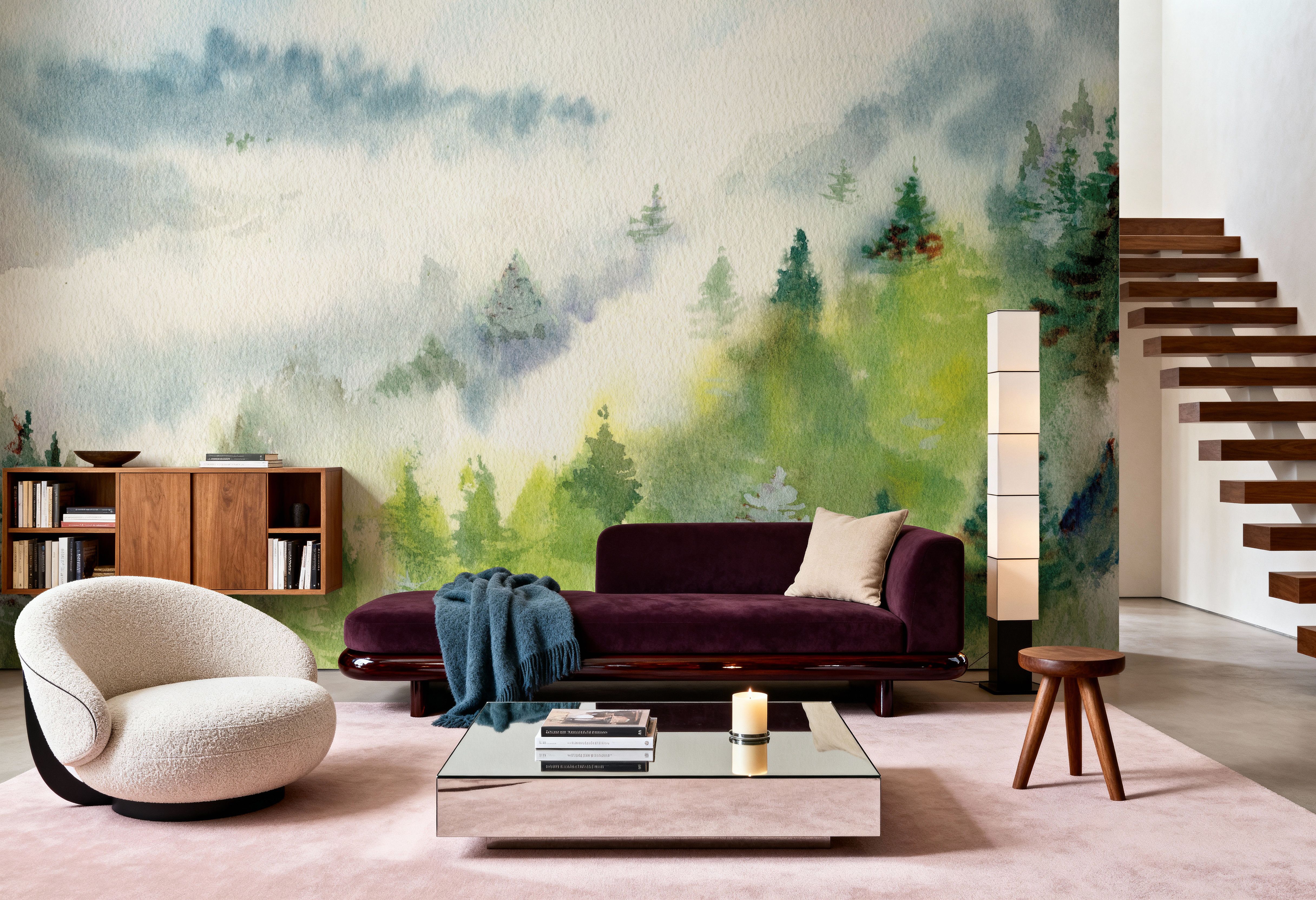Watercolor Evergreen