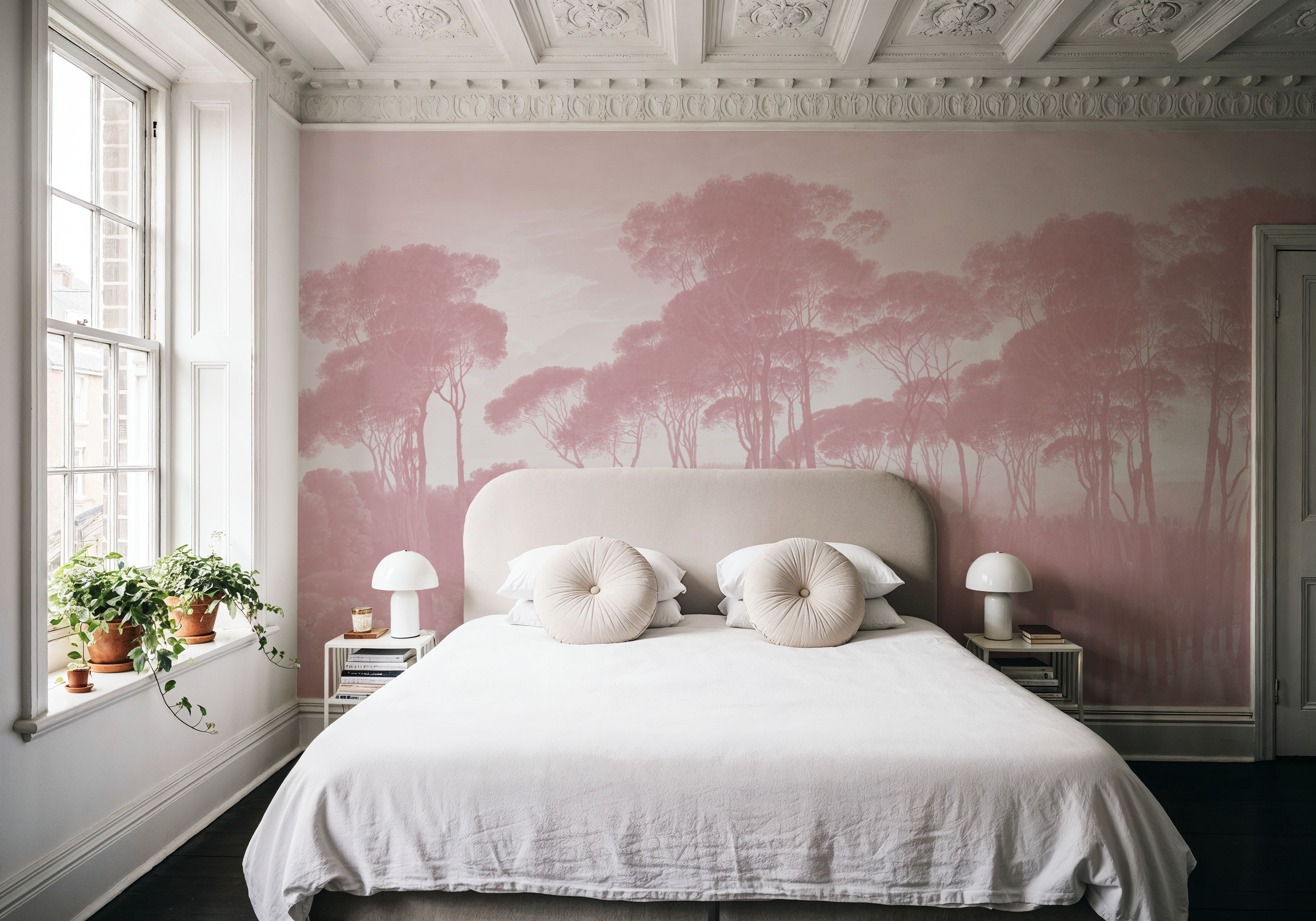 Mediterranean Pine Landscape, Dusty Pink