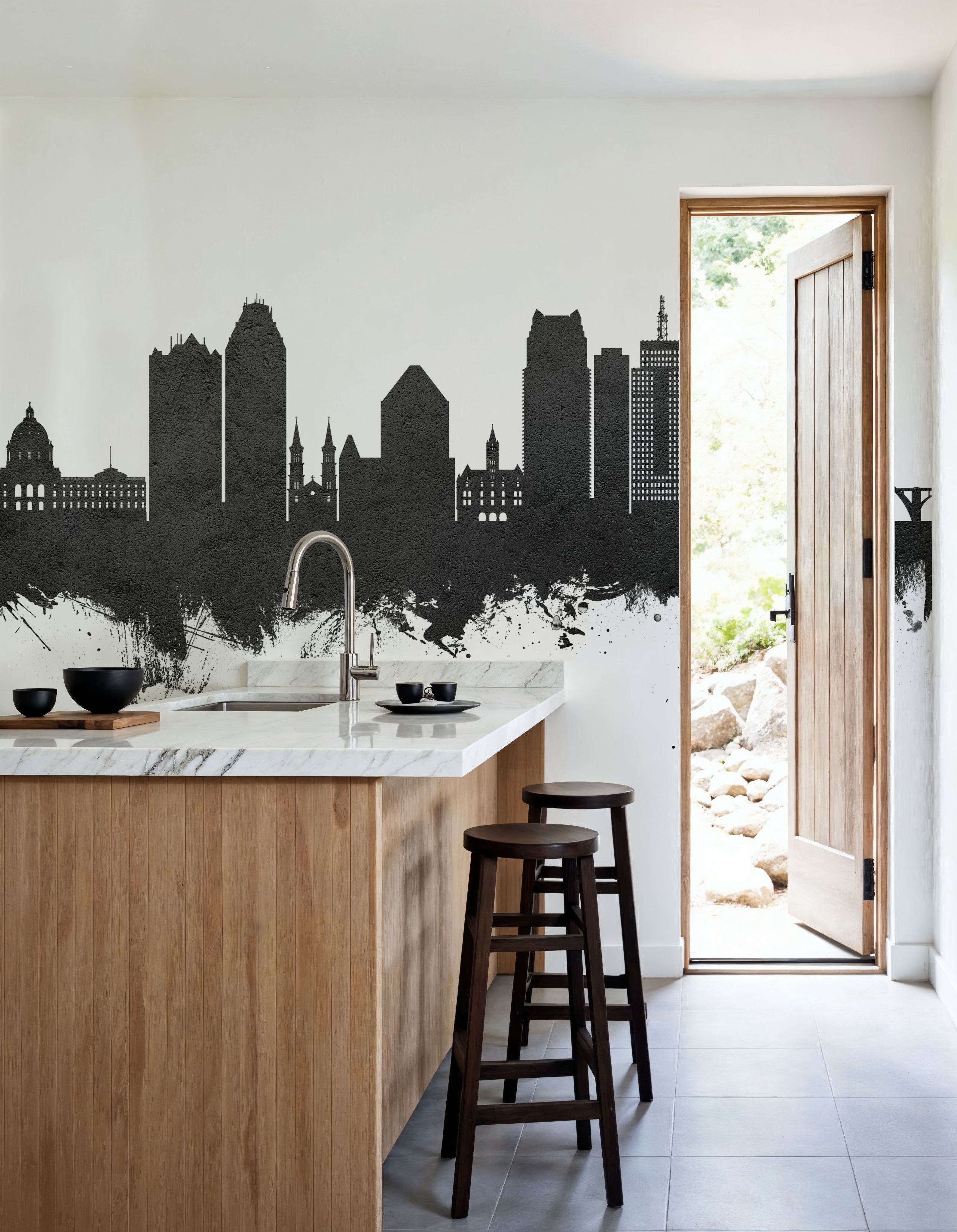 Saint Paul Minnesota Skyline Black & White