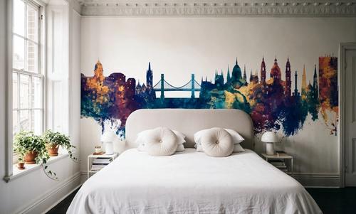 Budapest Skyline Blue & Bronze