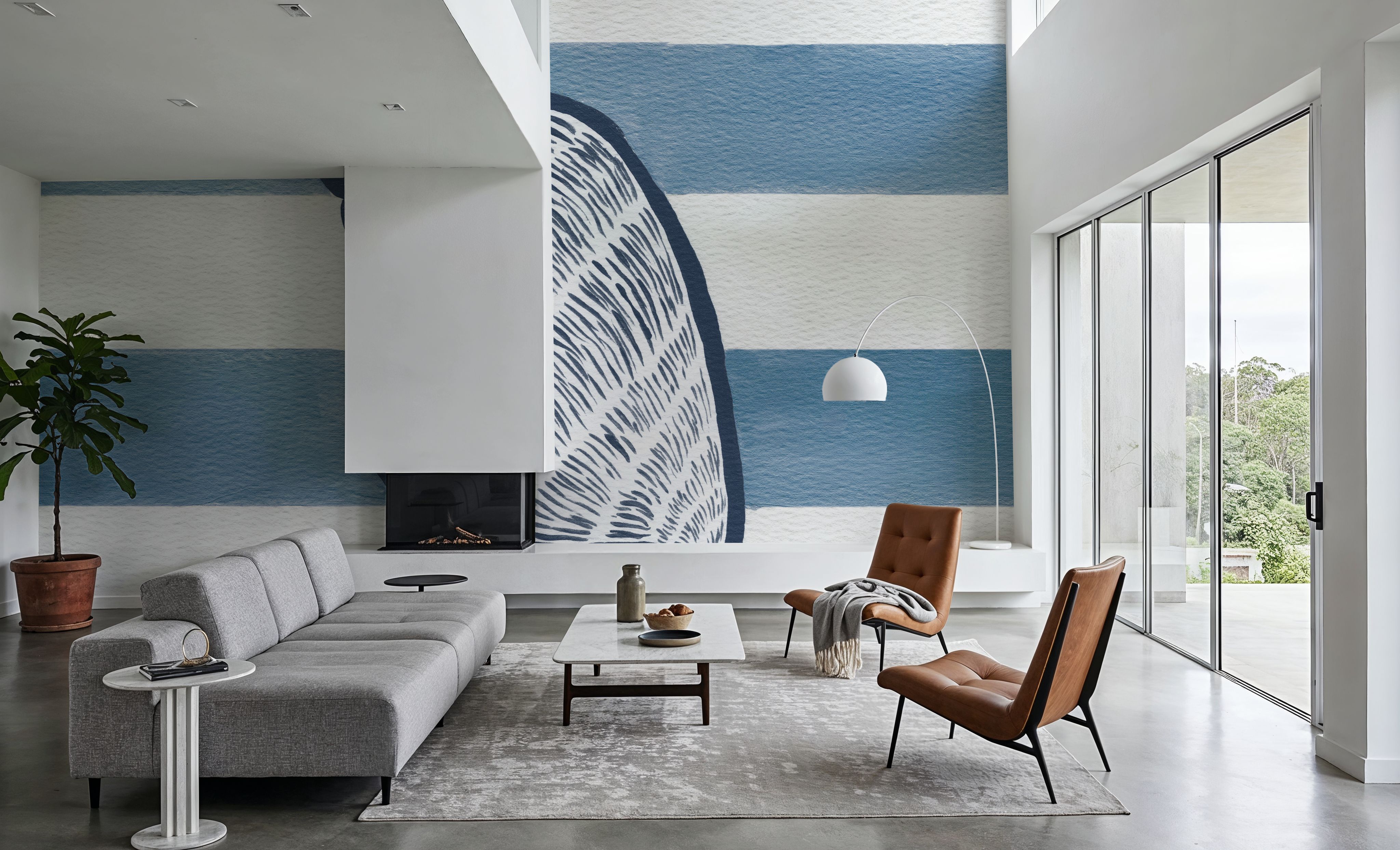 Wall Mural - Beachcomber II - Maritime Stripes mural wallpaper - Living room - Wallism US - Premium, Textured or Peel & Stick