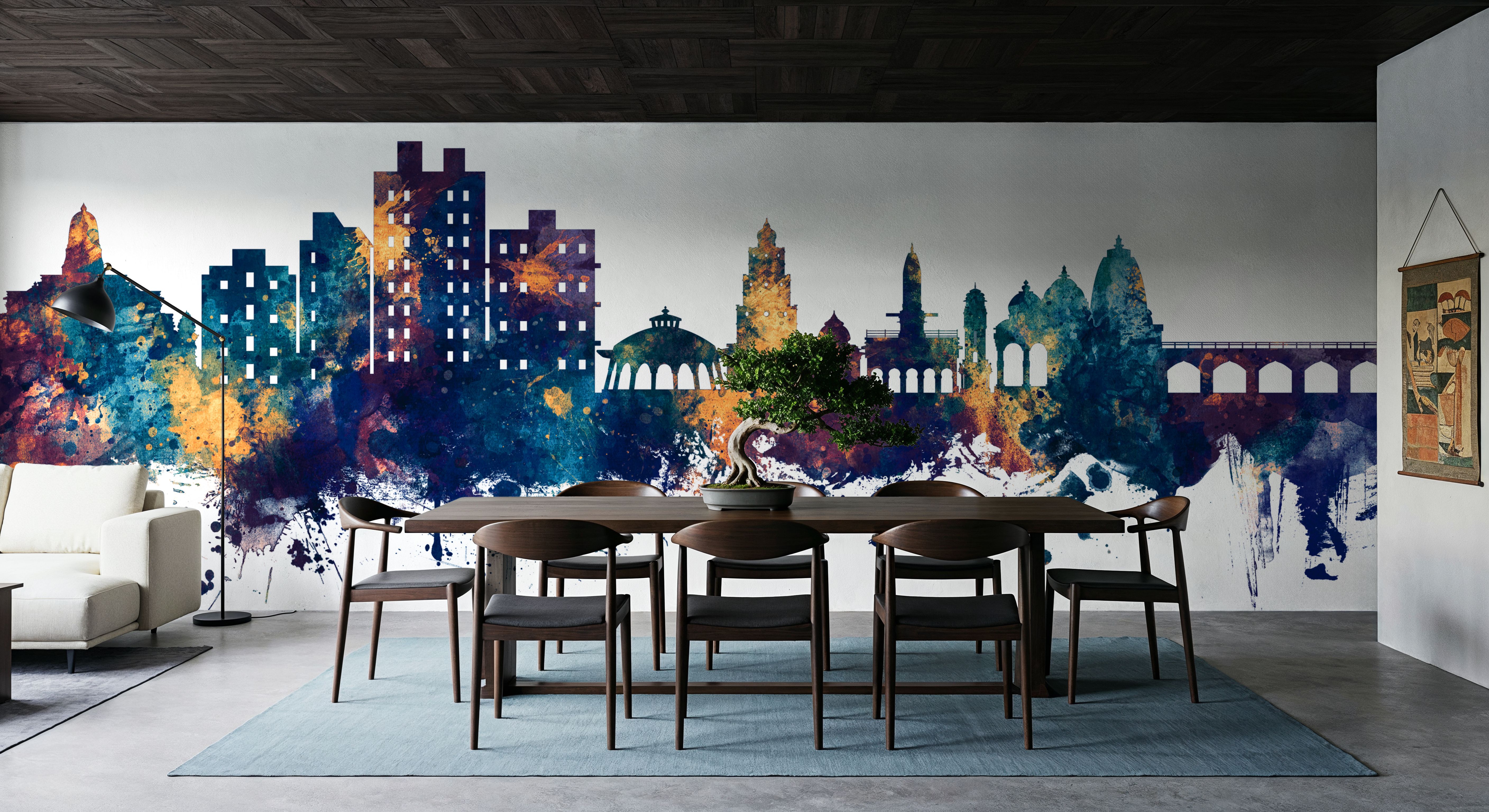 Nashik India Skyline Blue & Bronze