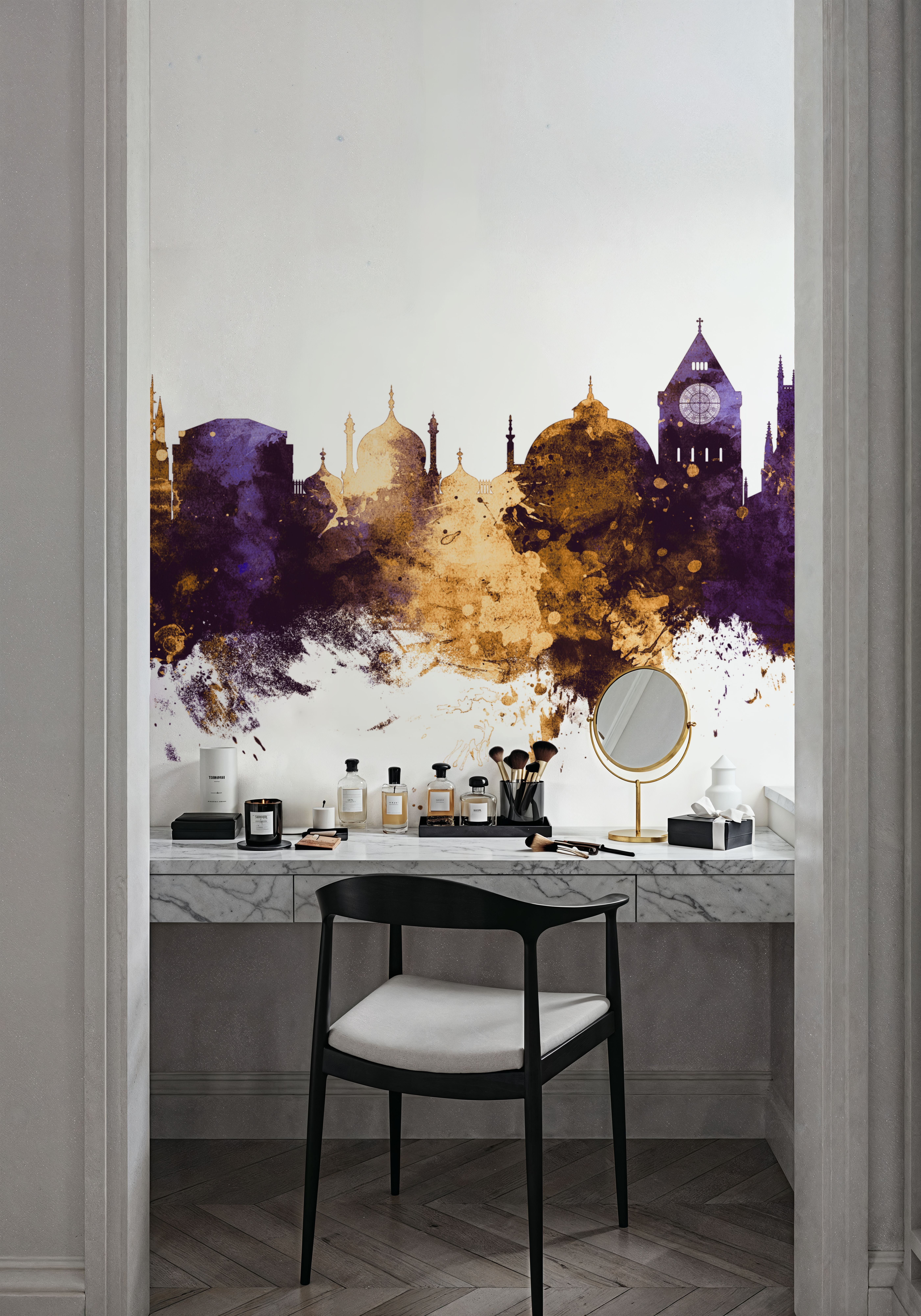 Brighton England Skyline Purple & Gold