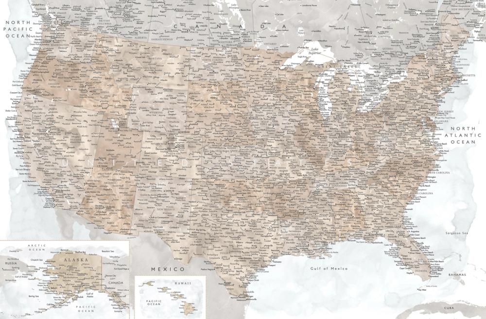 US Map Detailed - Calista