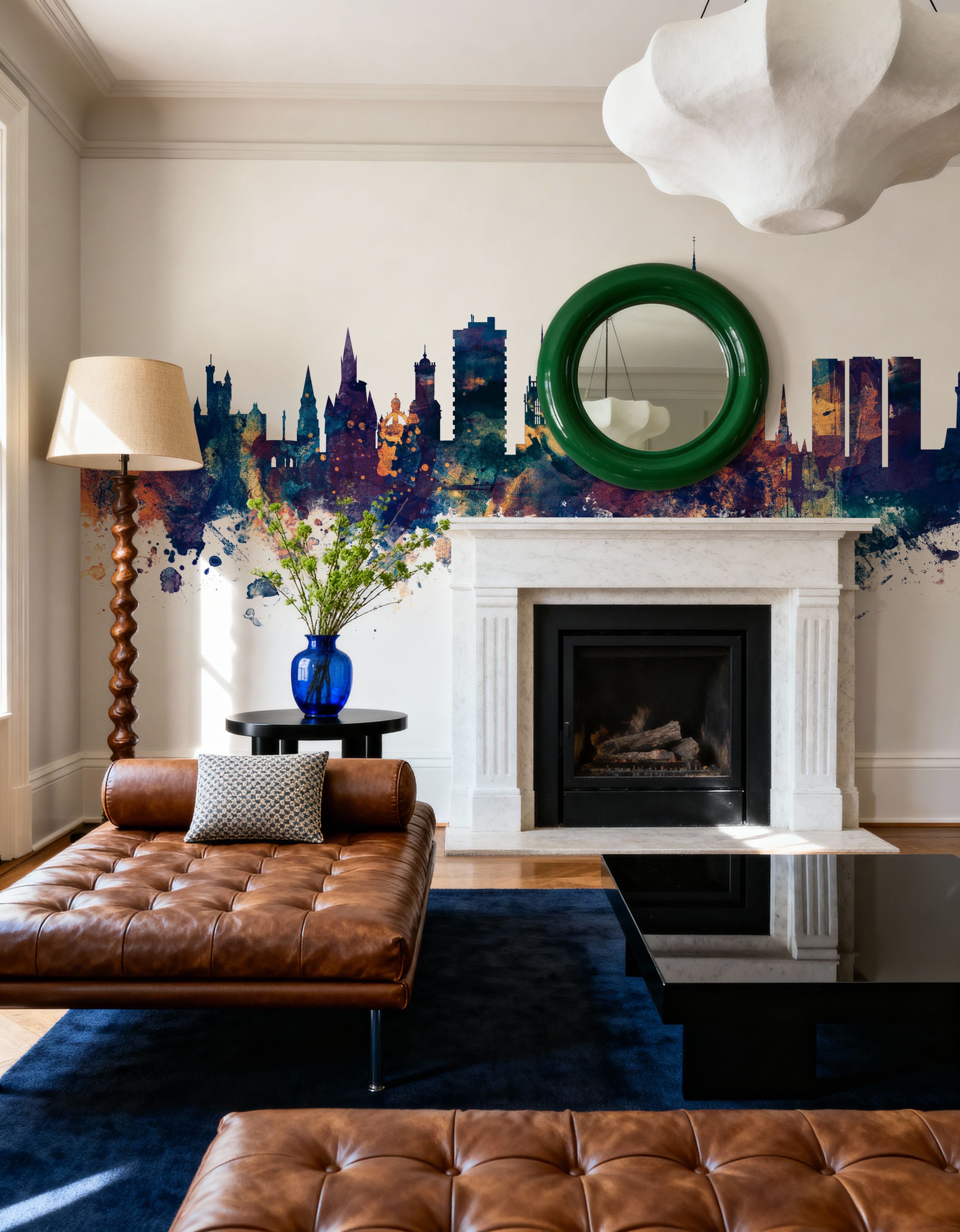 Aberdeen Scotland Skyline Blue & Bronze