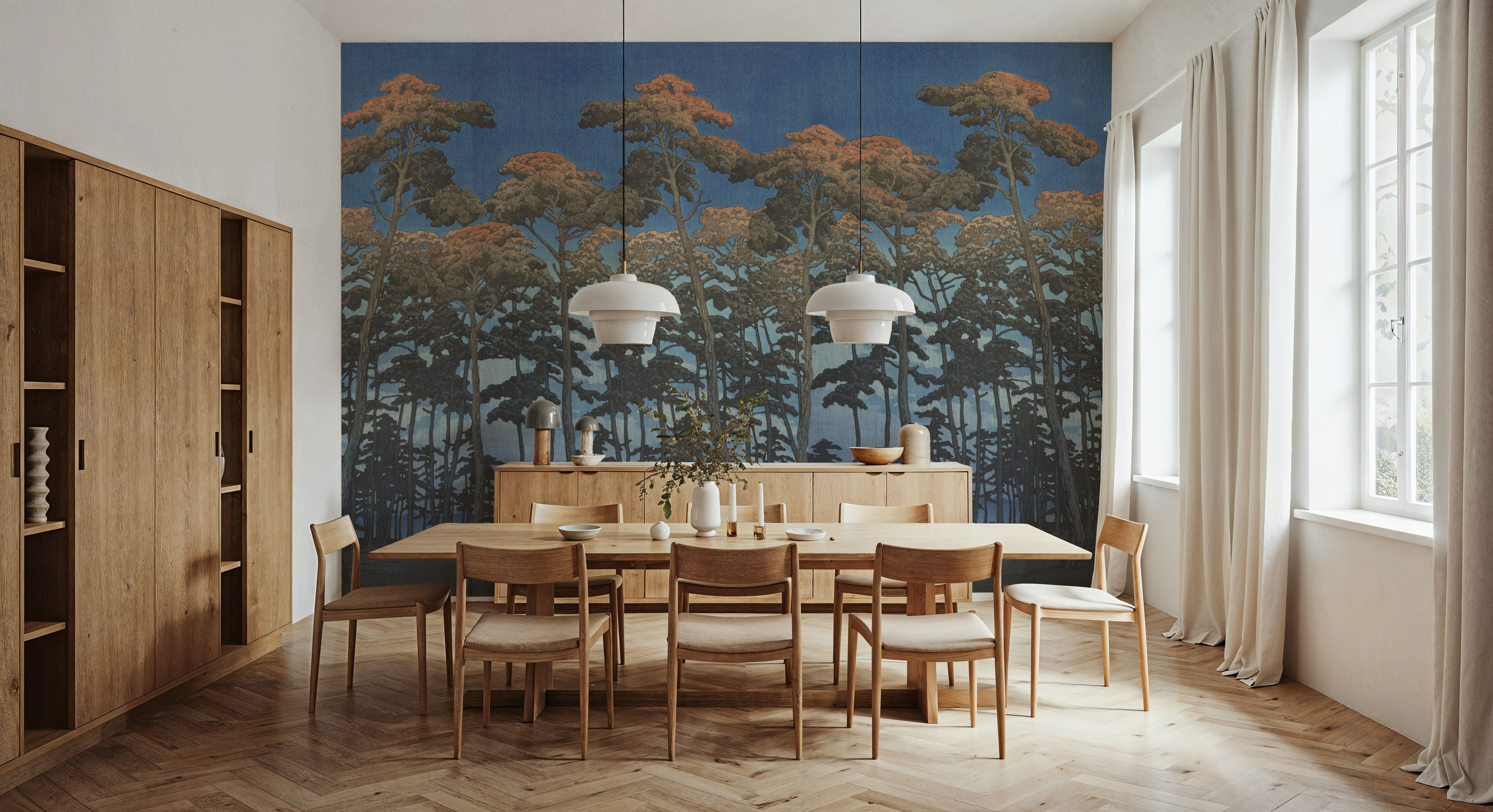 Tranquil Pinescape, Night, Wallpaper